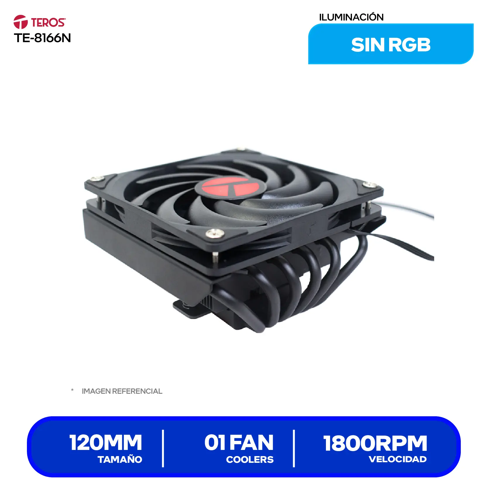 Cooler de procesador Teros TE-8166N (TE-8166N) 120mm, Intel / AMD, PWM