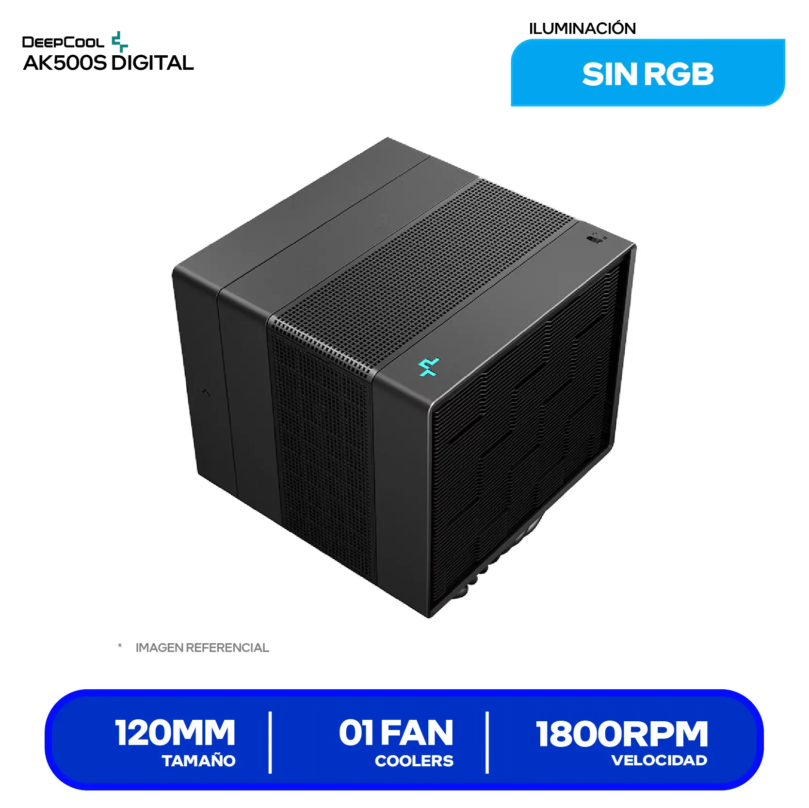 Cooler de procesador DeepCool Assassin IV (R-ASN4-BKNNMT-G) Doble Torre, Intel / AMD, Sin iluminación