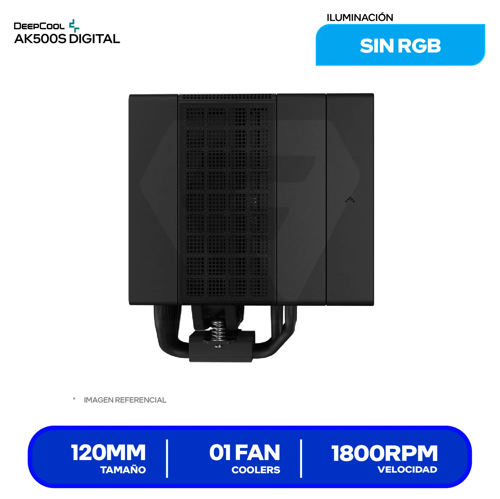Cooler de procesador DeepCool Assassin IV (R-ASN4-BKNNMT-G) Doble Torre, Intel / AMD, Sin iluminación