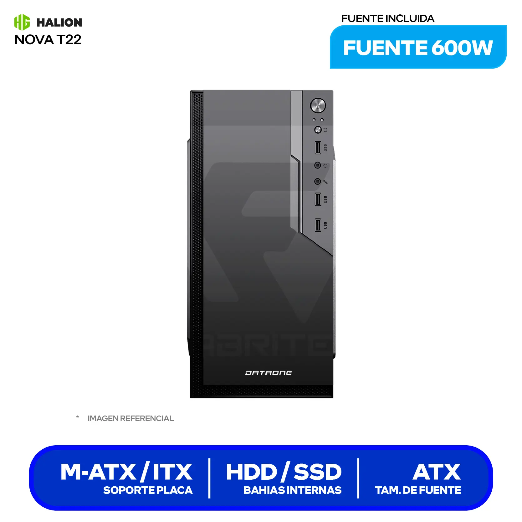 Case Dataone Nova T22 (Nova T22) Con fuente de 600W
