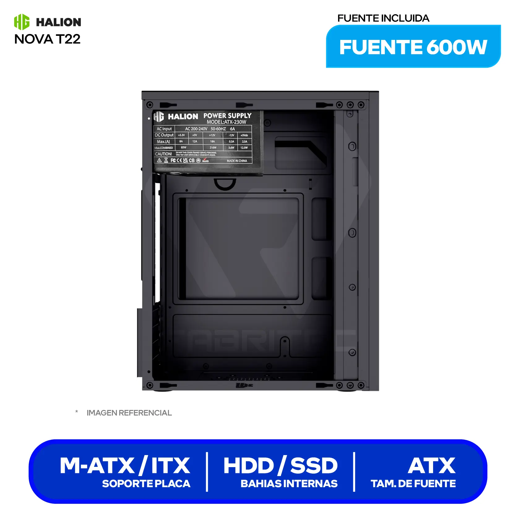 Case Dataone Nova T22 (Nova T22) Con fuente de 600W