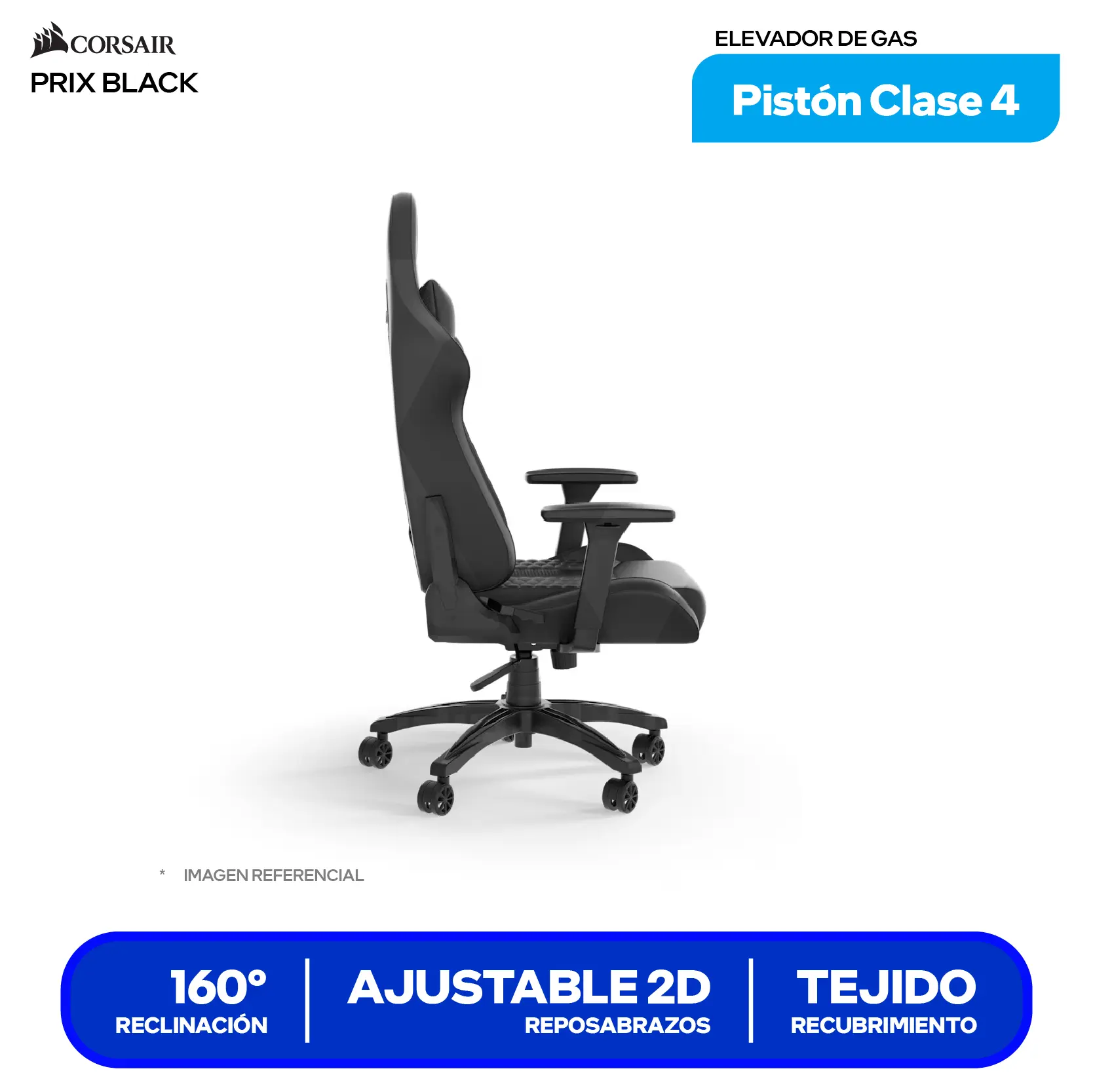 Silla Gamer Corsair TC100 RELAXED Leatherette Negro (CF-9010050-WW)
