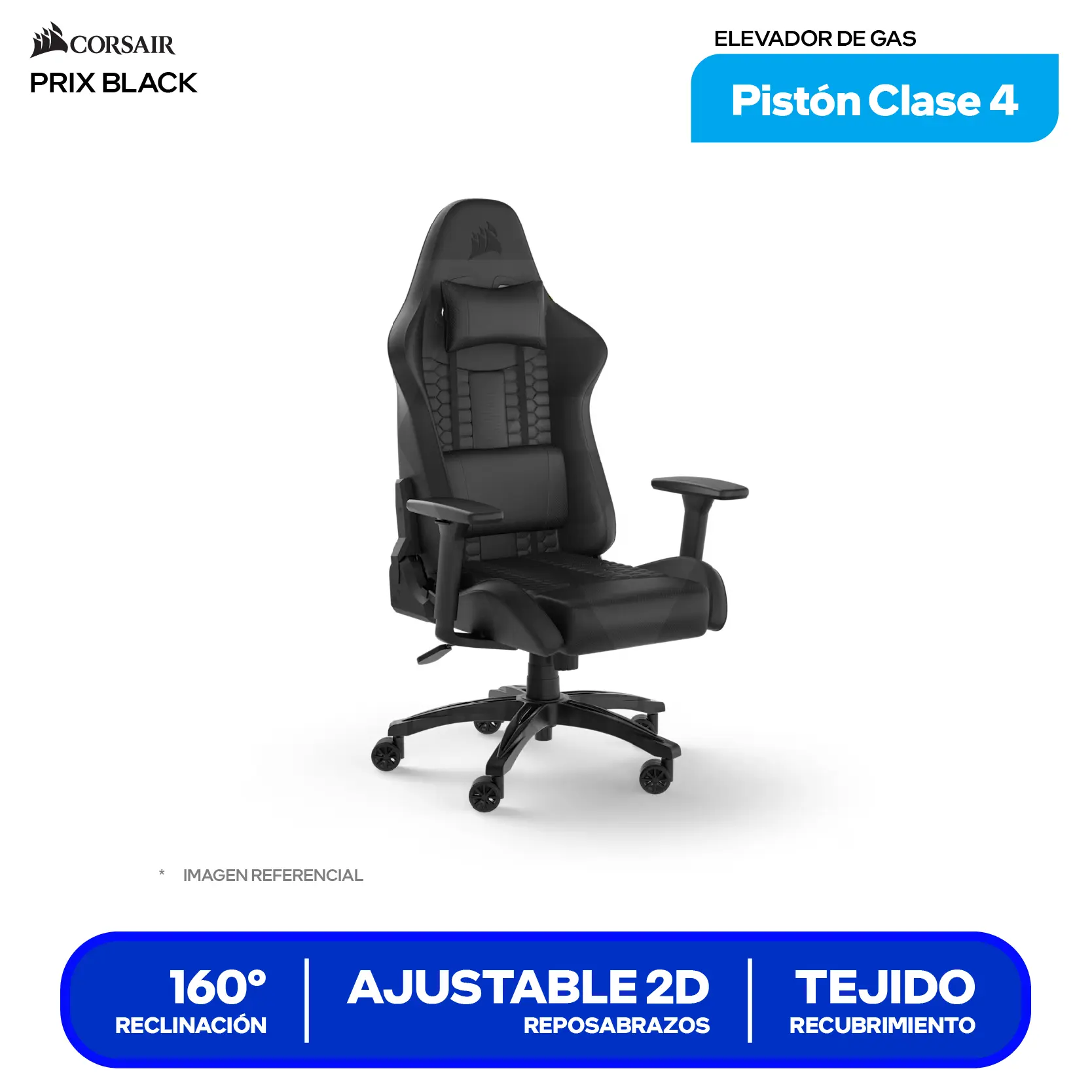 Silla Gamer Corsair TC100 RELAXED Leatherette Negro (CF-9010050-WW)