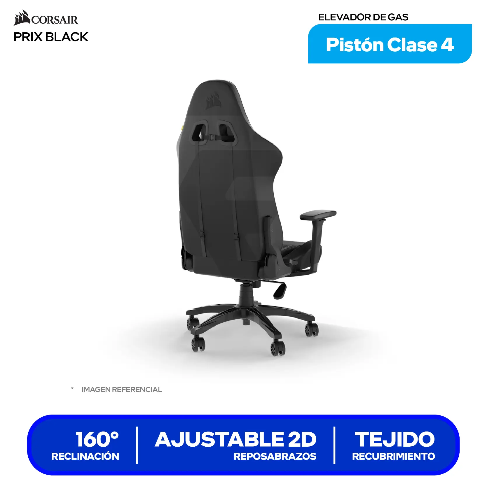 Silla Gamer Corsair TC100 RELAXED Leatherette Negro (CF-9010050-WW)