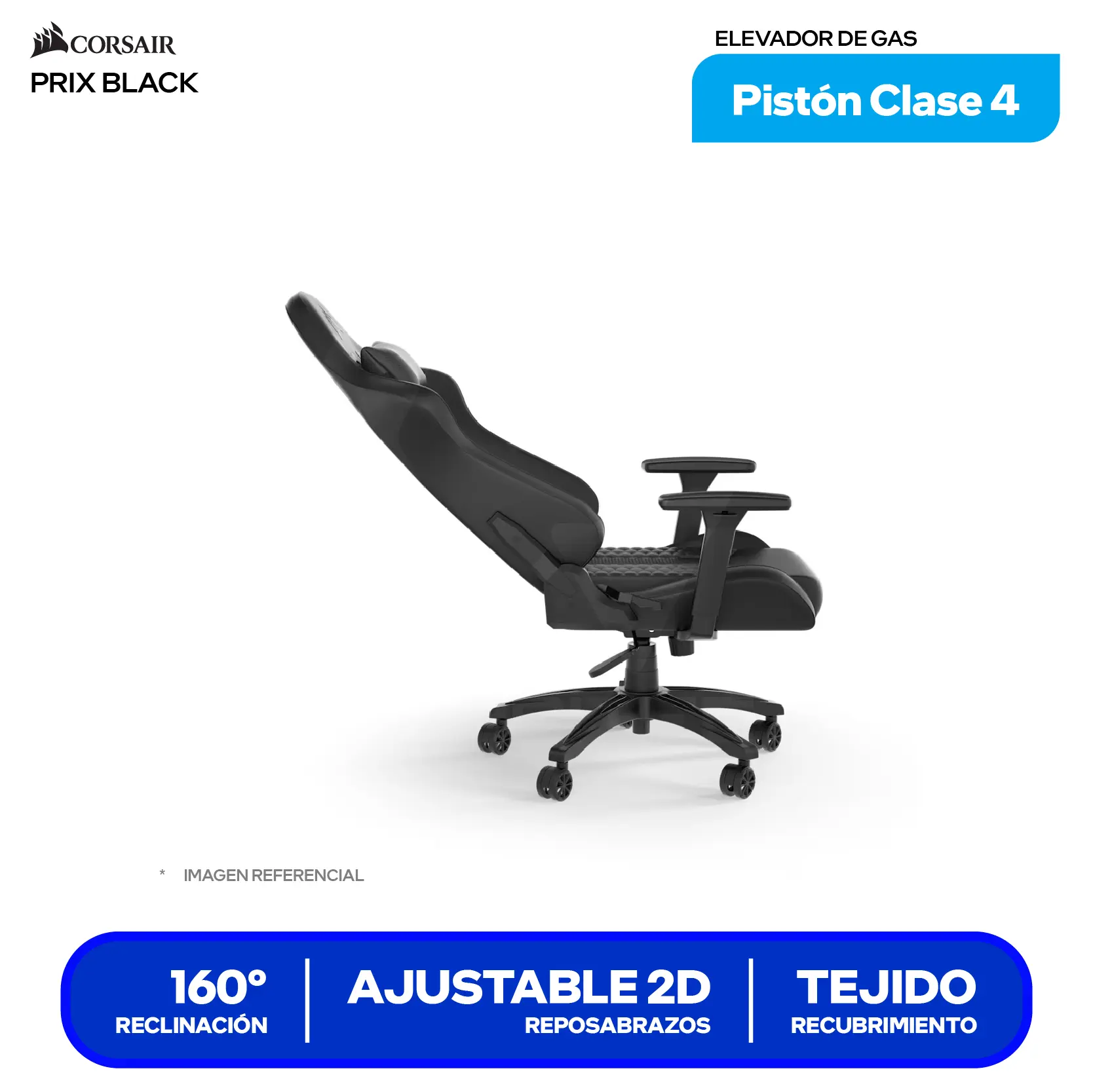 Silla Gamer Corsair TC100 RELAXED Leatherette Negro (CF-9010050-WW)