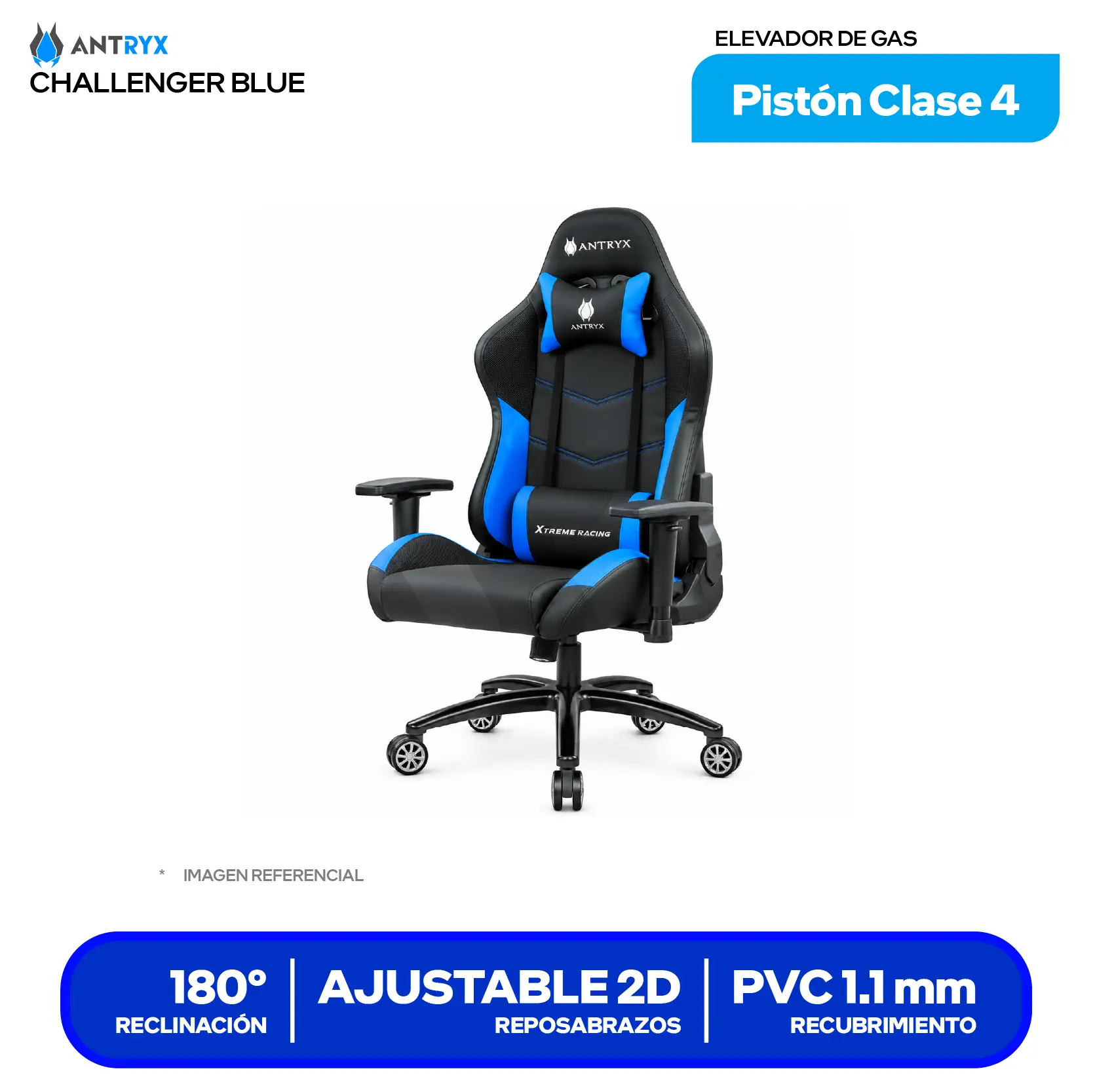 Silla Gamer Antryx Xtreme Racing Challenger Azul (AXR-5500-2B)
