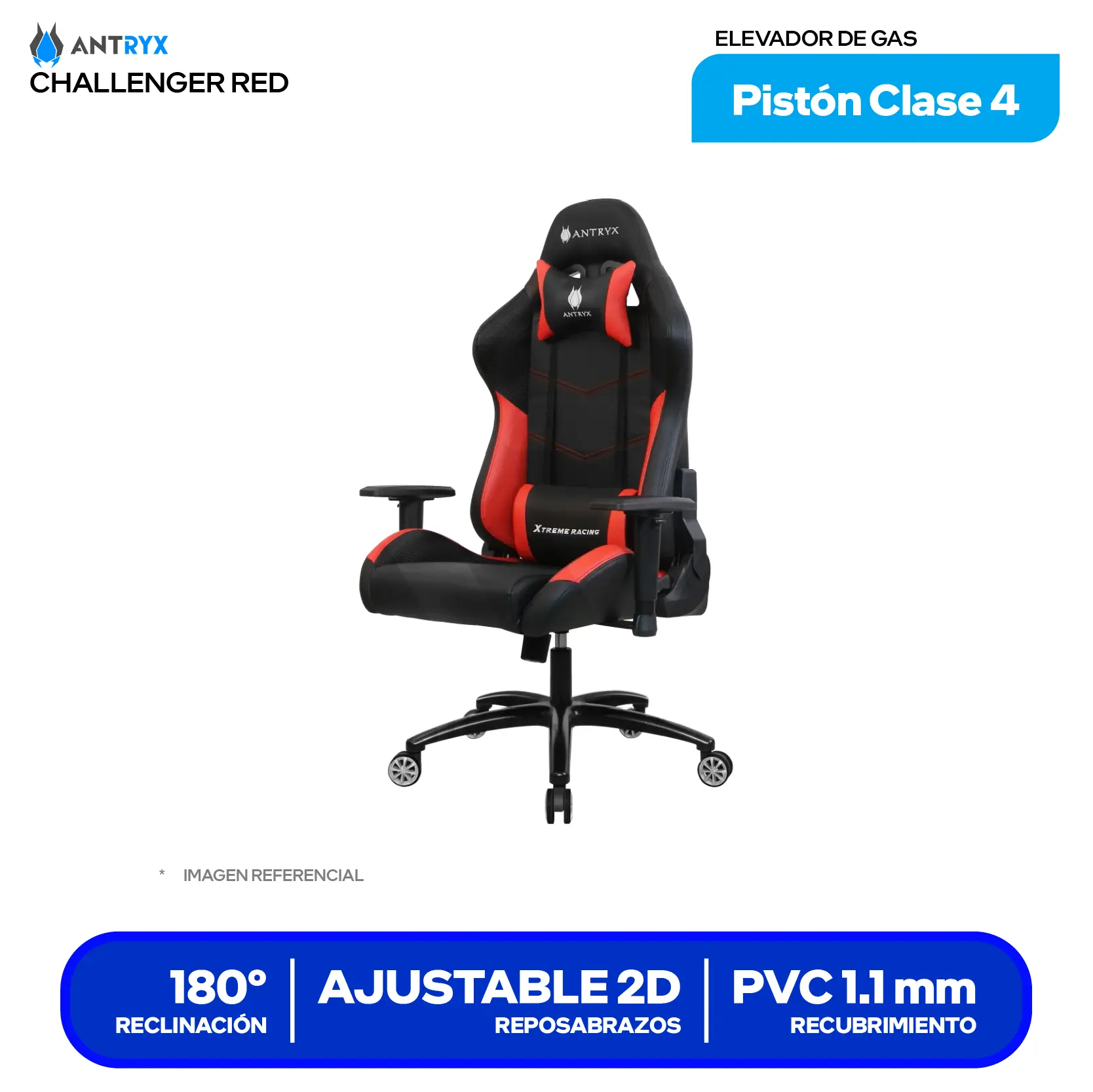 Silla Gamer Antryx Xtreme Racing Challenger Rojo (AXR-5500-2R)