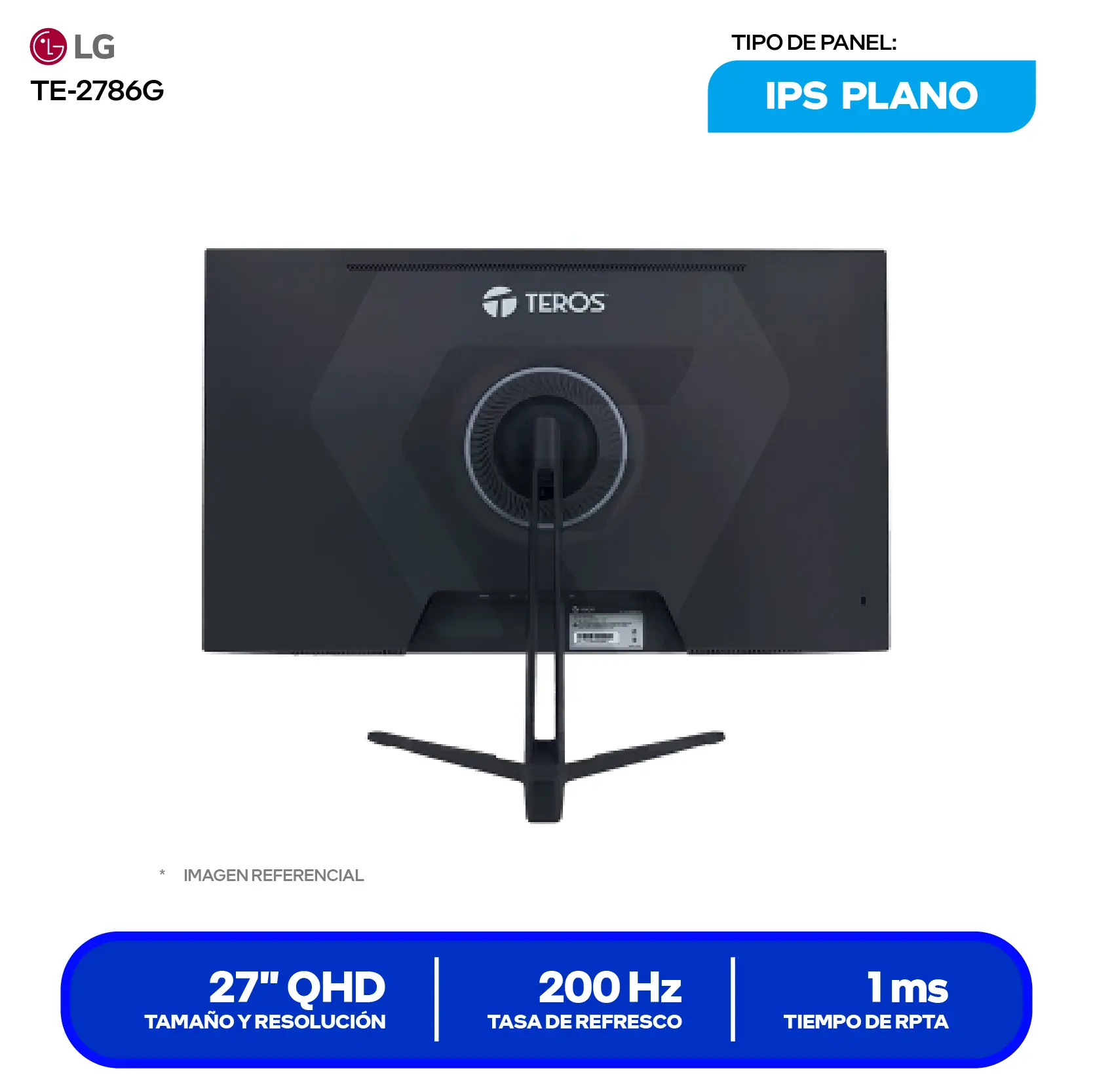 Monitor Teros Gaming 27" IPS (TE-2786G) FHD, 200Hz, 1ms, Plano