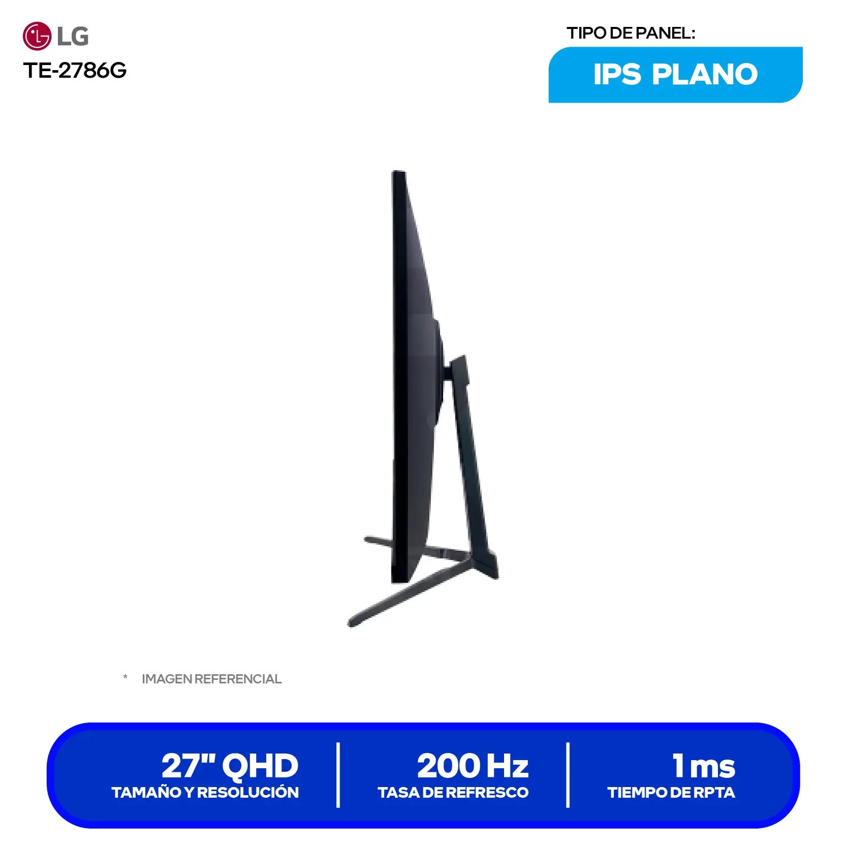 Monitor Teros Gaming 27" IPS (TE-2786G) FHD, 200Hz, 1ms, Plano