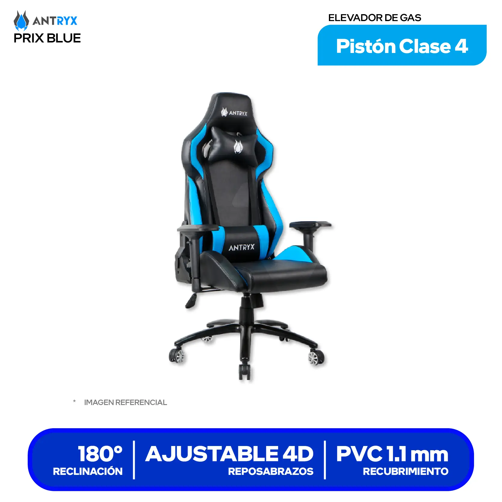 Silla Gamer Antryx Xtreme Racing Prix RV Blue 4D Azul (AXR-6610-4BE)