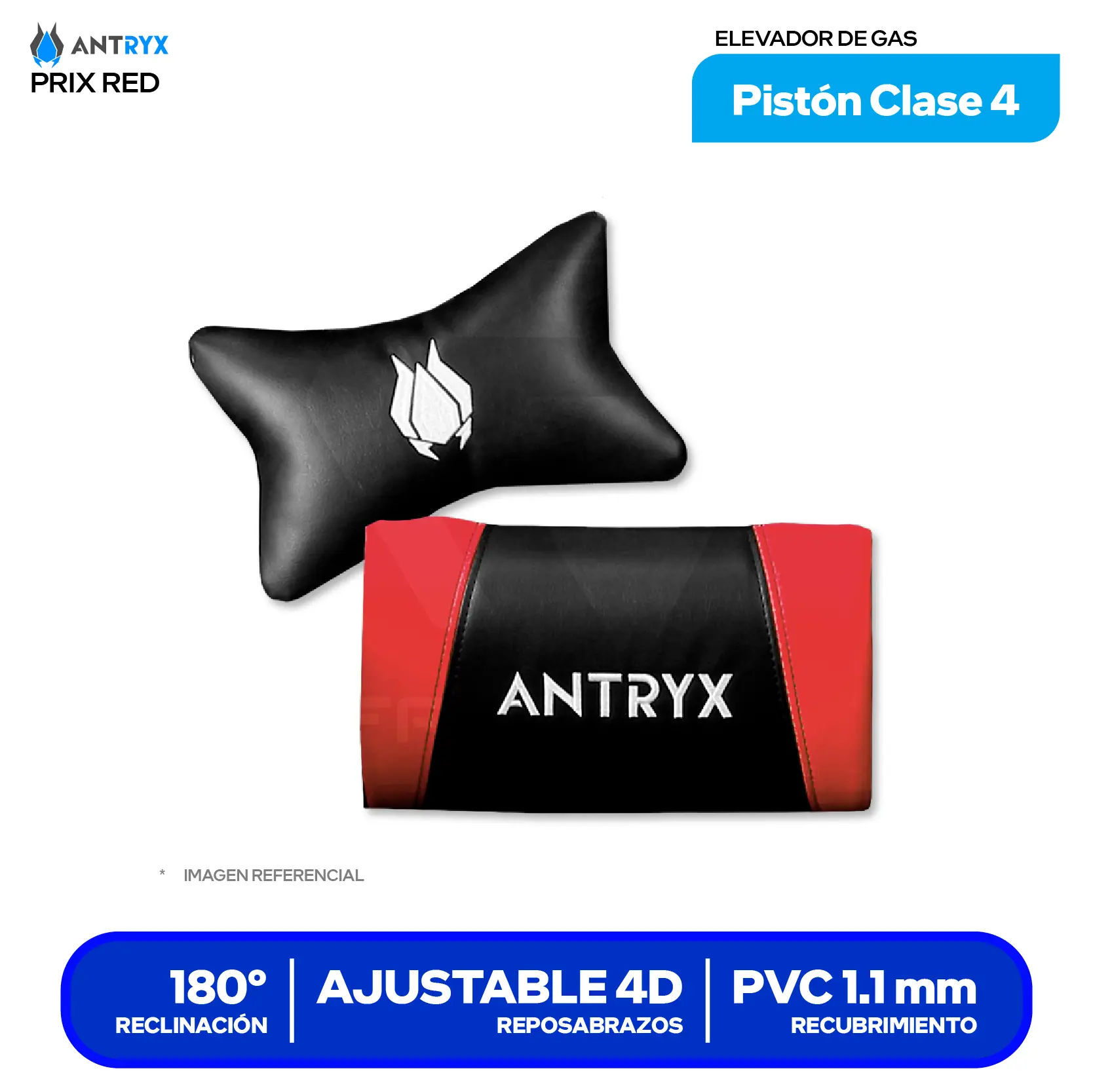 Silla Gamer Antryx Xtreme Racing Prix RV Red 4D Rojo (AXR-6610-4RD)