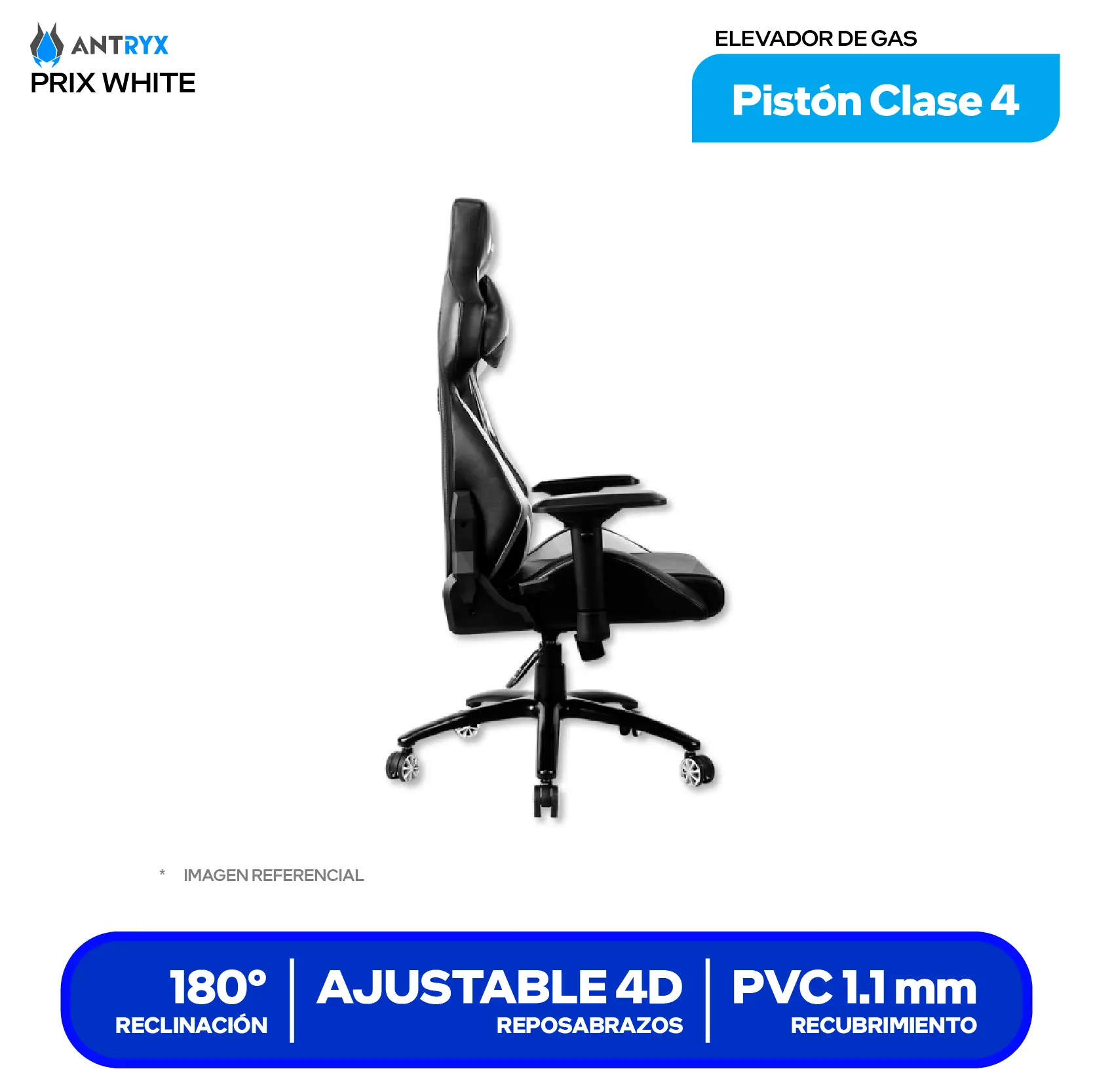 Silla Gamer Antryx Xtreme Racing Prix RV White 4D Blanco (AXR-6610-4WE)