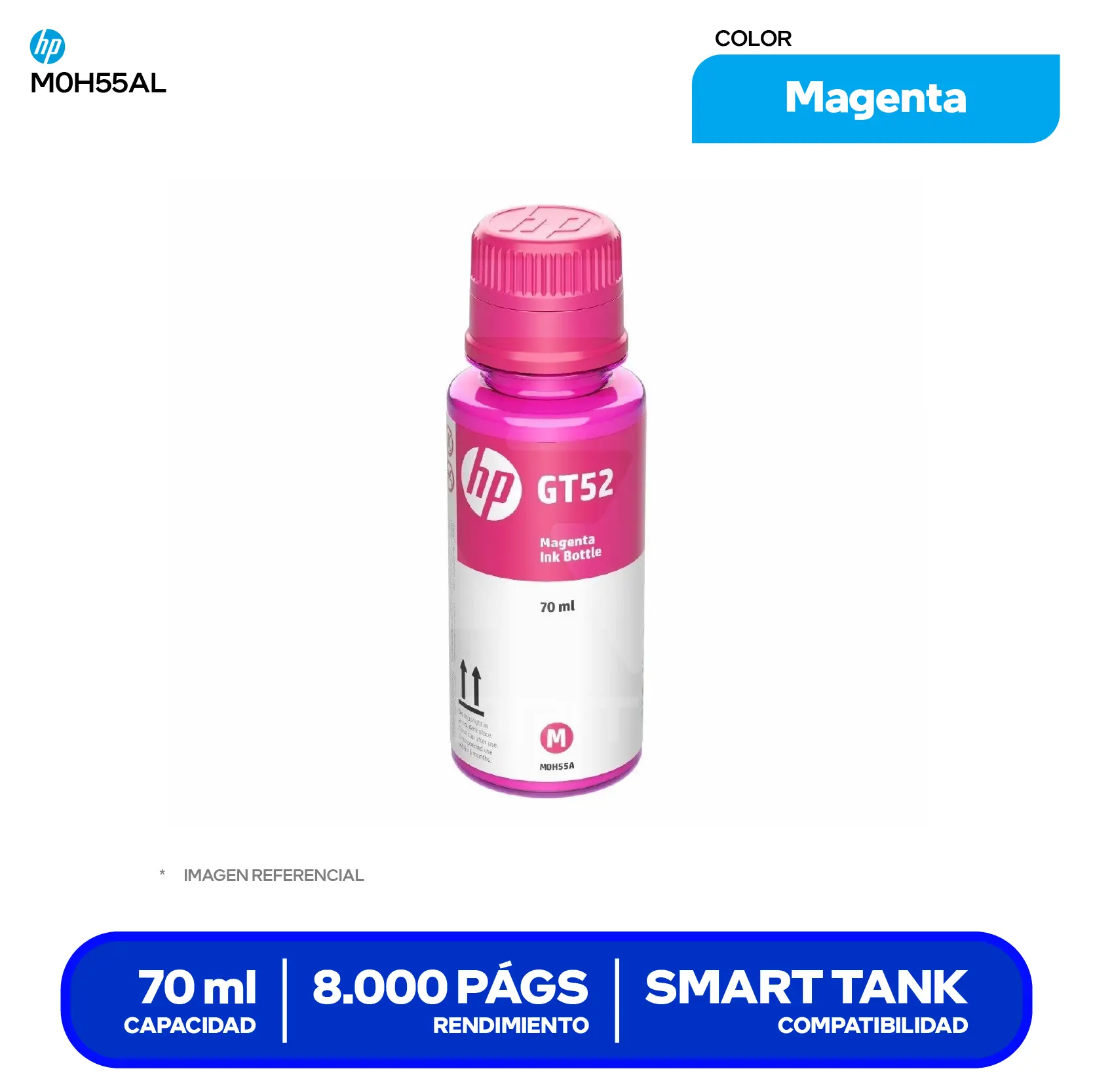 Botella de Tinta HP GT52 Magenta (M0H55AL)