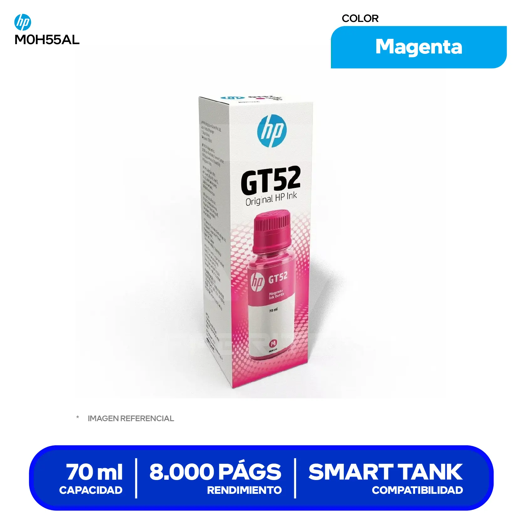 Botella de Tinta HP GT52 Magenta (M0H55AL)