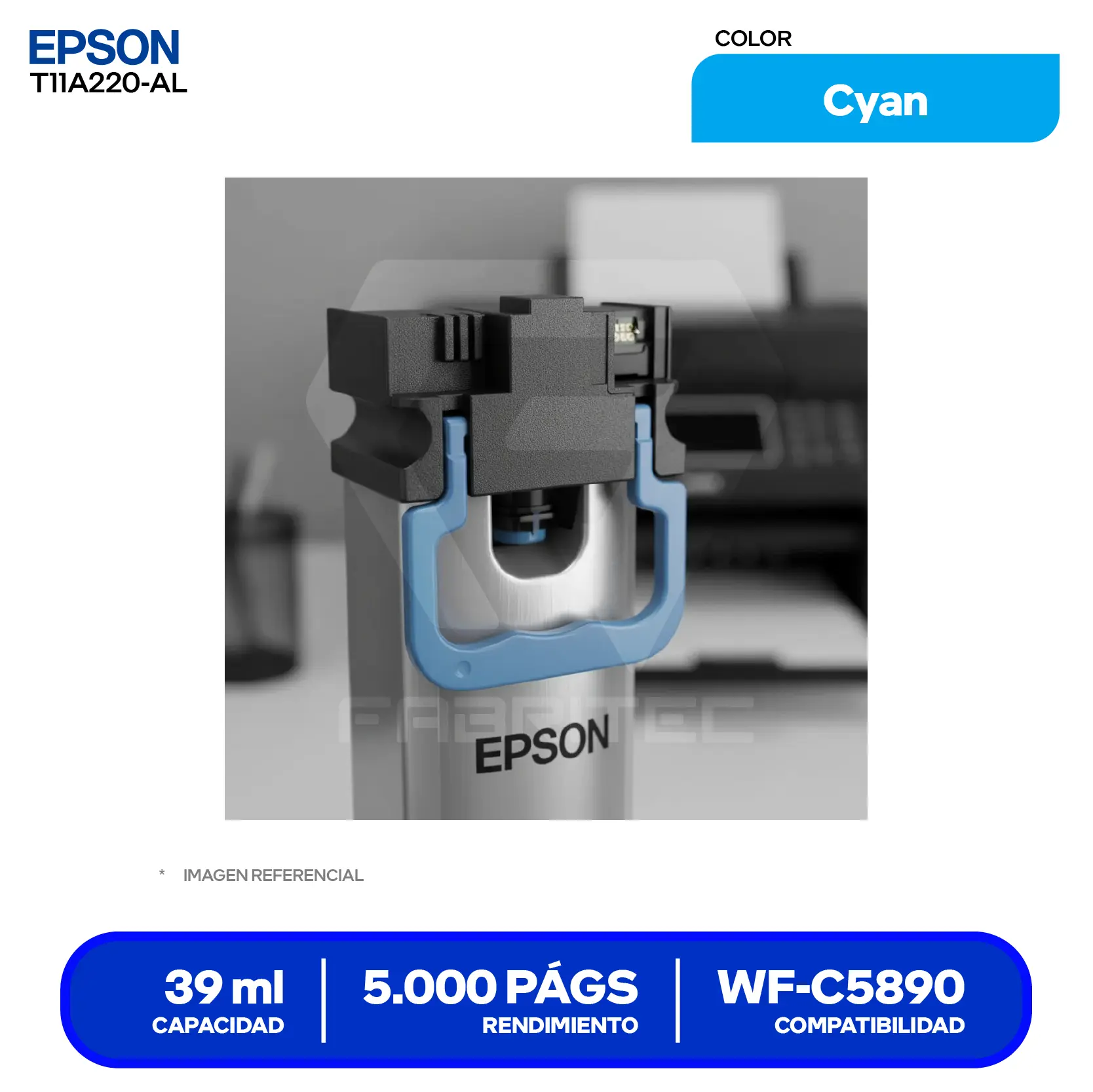 Bolsa de Tinta Epson T11A220-AL Cyan (T11A220-AL)