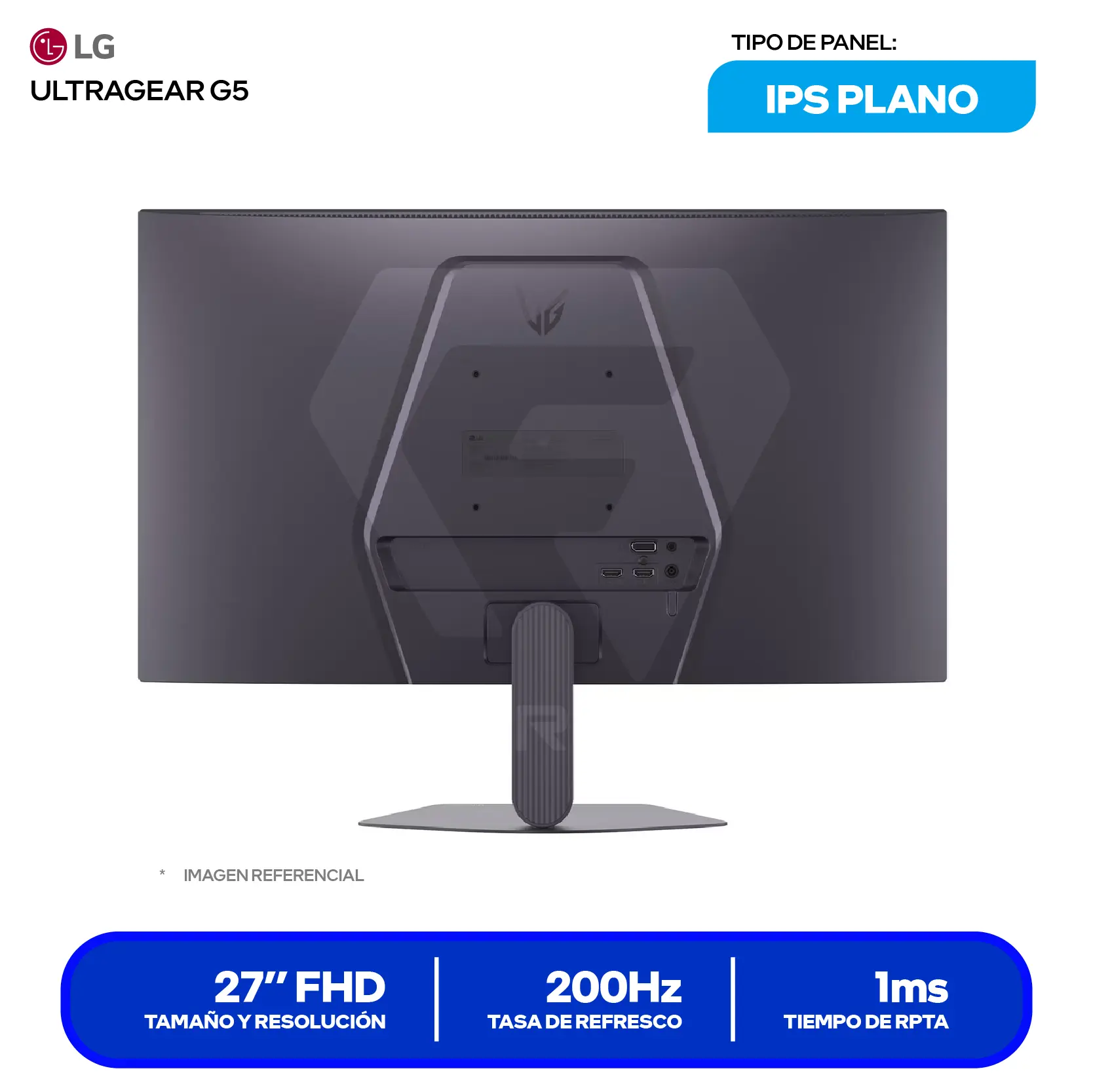 Monitor LG UltraGear G5 27" IPS (27G523B-B) FHD, 200Hz, 1ms, Plano