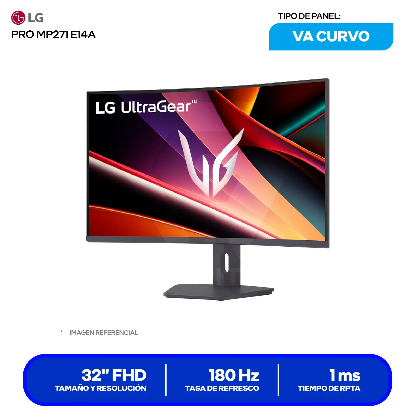 Monitor LG UltraGear G6 32" VA (32G600A-B) QHD, 180Hz, 1ms, Curvo