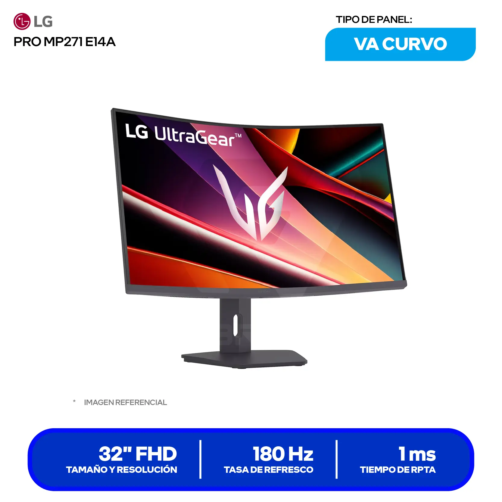Monitor LG UltraGear G6 32" VA (32G600A-B) QHD, 180Hz, 1ms, Curvo