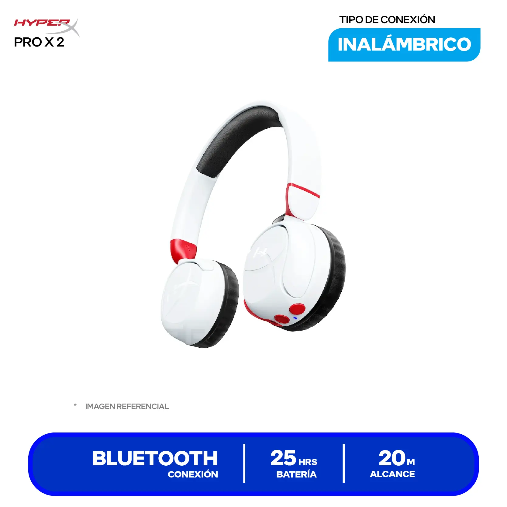 Audífono HyperX Cloud Mini Blanco (7G8F2AA) Inalámbrico Bluetooth, Micrófono Integrado