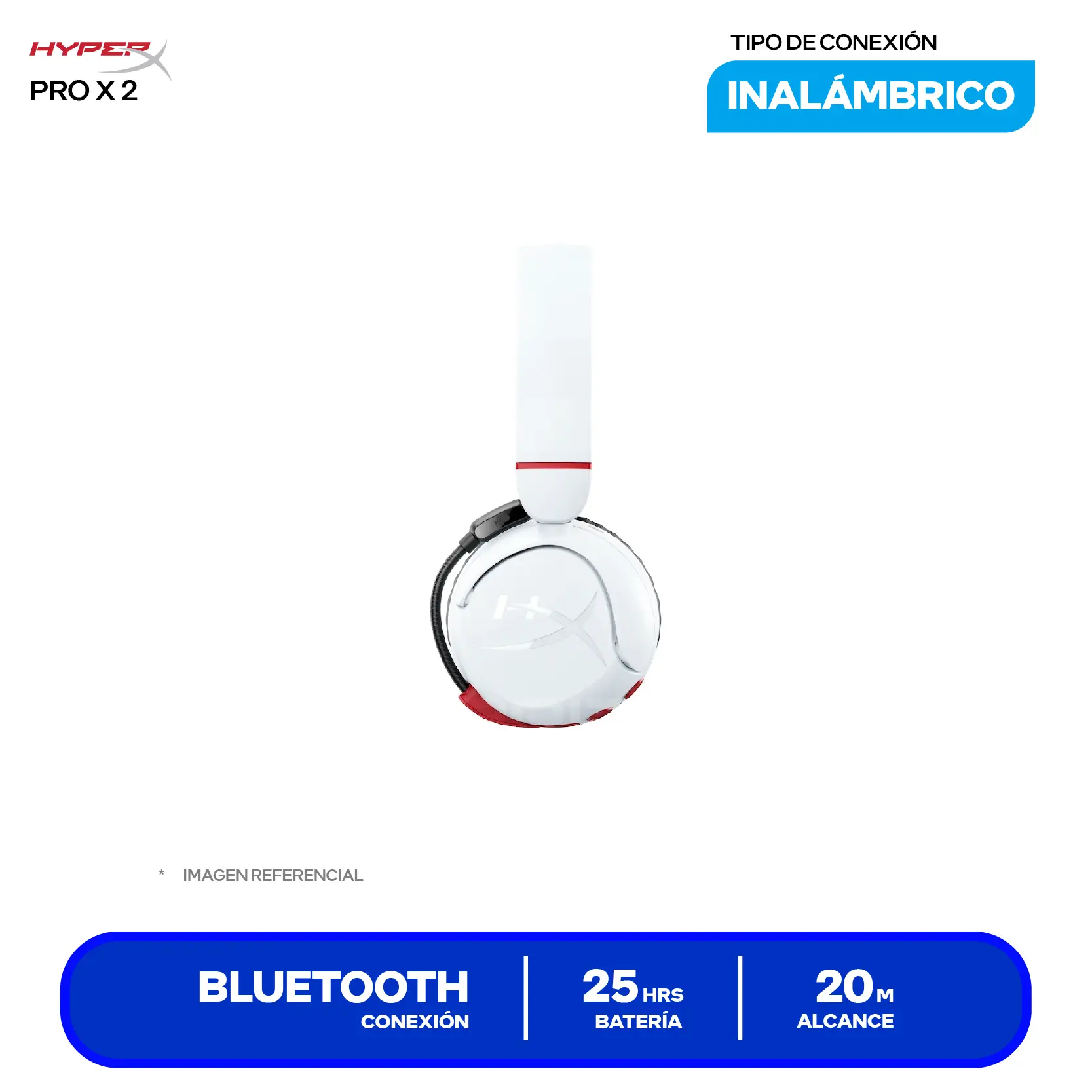 Audífono HyperX Cloud Mini Blanco (7G8F2AA) Inalámbrico Bluetooth, Micrófono Integrado