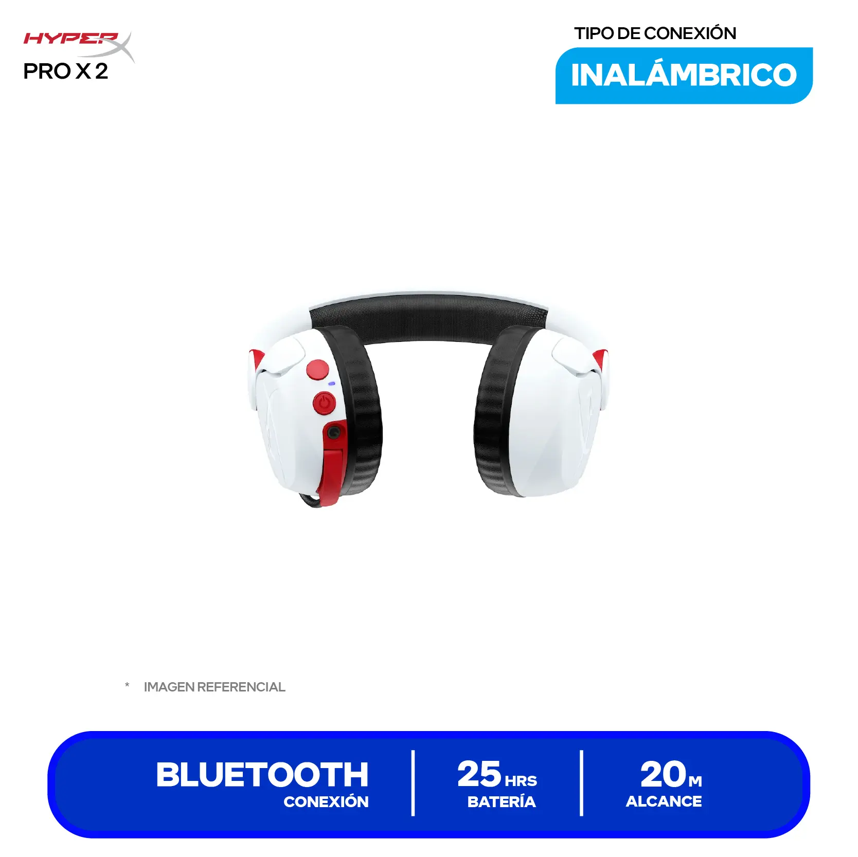 Audífono HyperX Cloud Mini Blanco (7G8F2AA) Inalámbrico Bluetooth, Micrófono Integrado