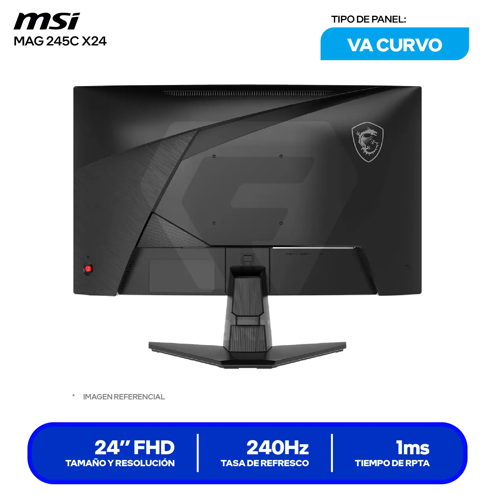 MSI MAG 245C X24 24'' VA (MAG 245C X24) FHD, 240Hz, 1ms, Curvo