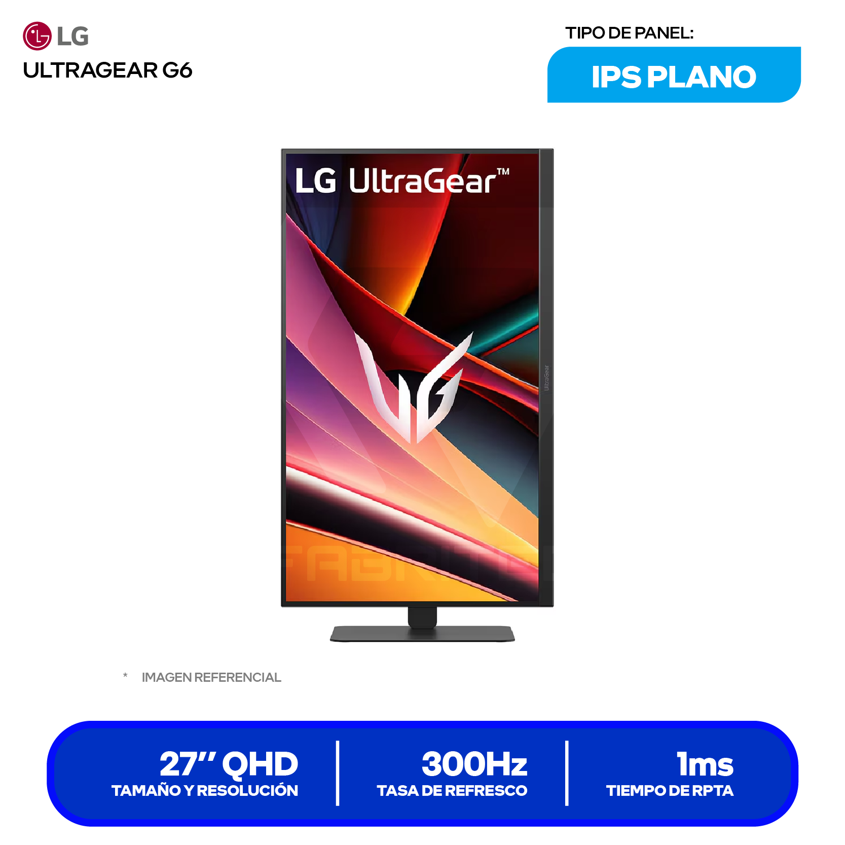 LG UltraGear 27G640A-B 27" IPS (27G640A-B) QHD, 300Hz, 1ms, Plano, Altavoces Integrados, USB-C