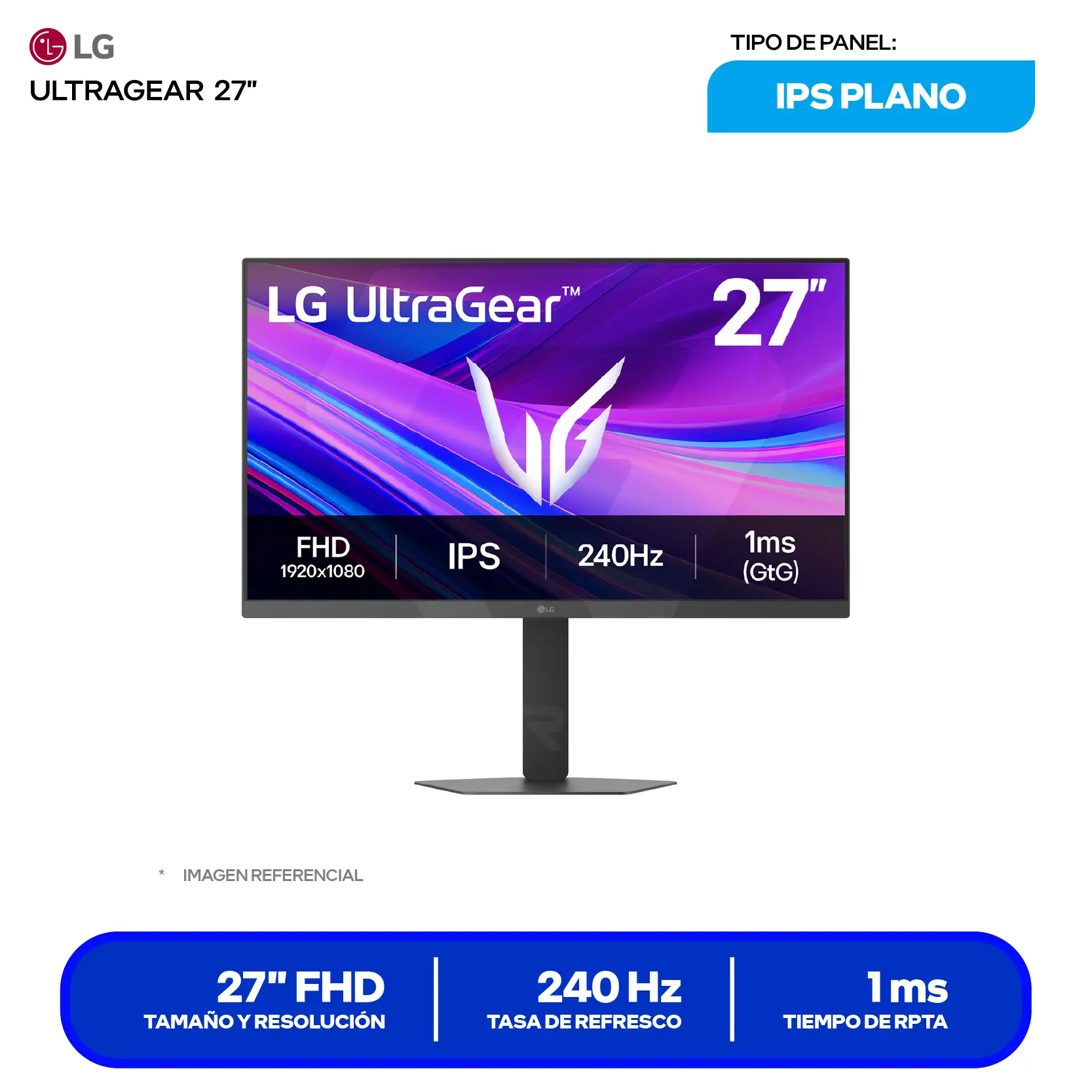 LG UltraGear G4 (27G440A-B) FHD, 240Hz, 1ms, Plano