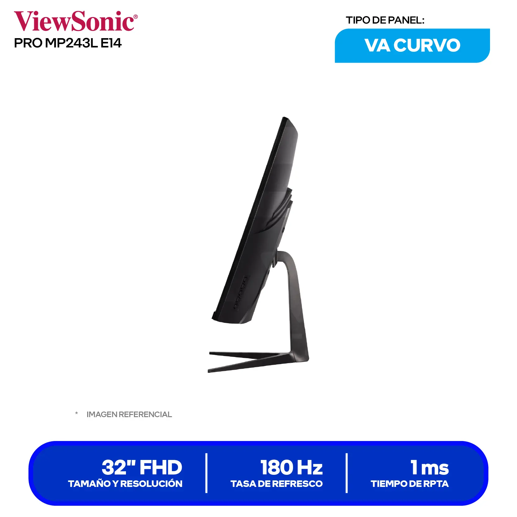 ViewSonic VX3218-PC-MHD 32'' (VX3218-PC-MHD) FHD, 180Hz, 1ms, Curvo, Altavoces Integrados