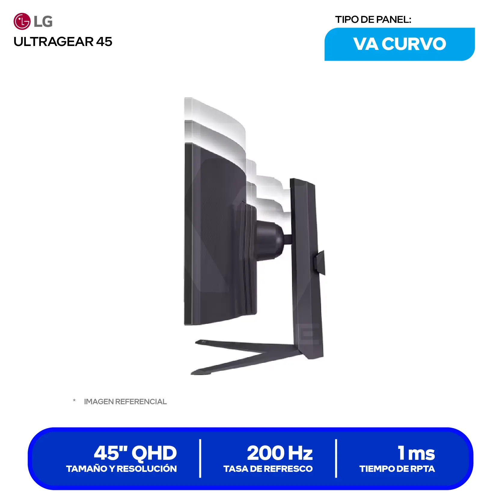 LG UltraGear 45GR75DC-B 45'' VA (45GR75DC-B) DQHD, 200Hz, 1ms, Curvo