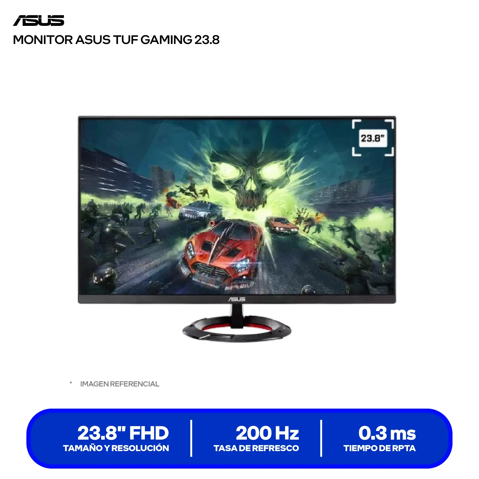 Monitor Asus TUF Gaming 23.8'' IPS (VG249Q5R) FHD, 200Hz, 1ms, Plano, Altavoces Integrados
