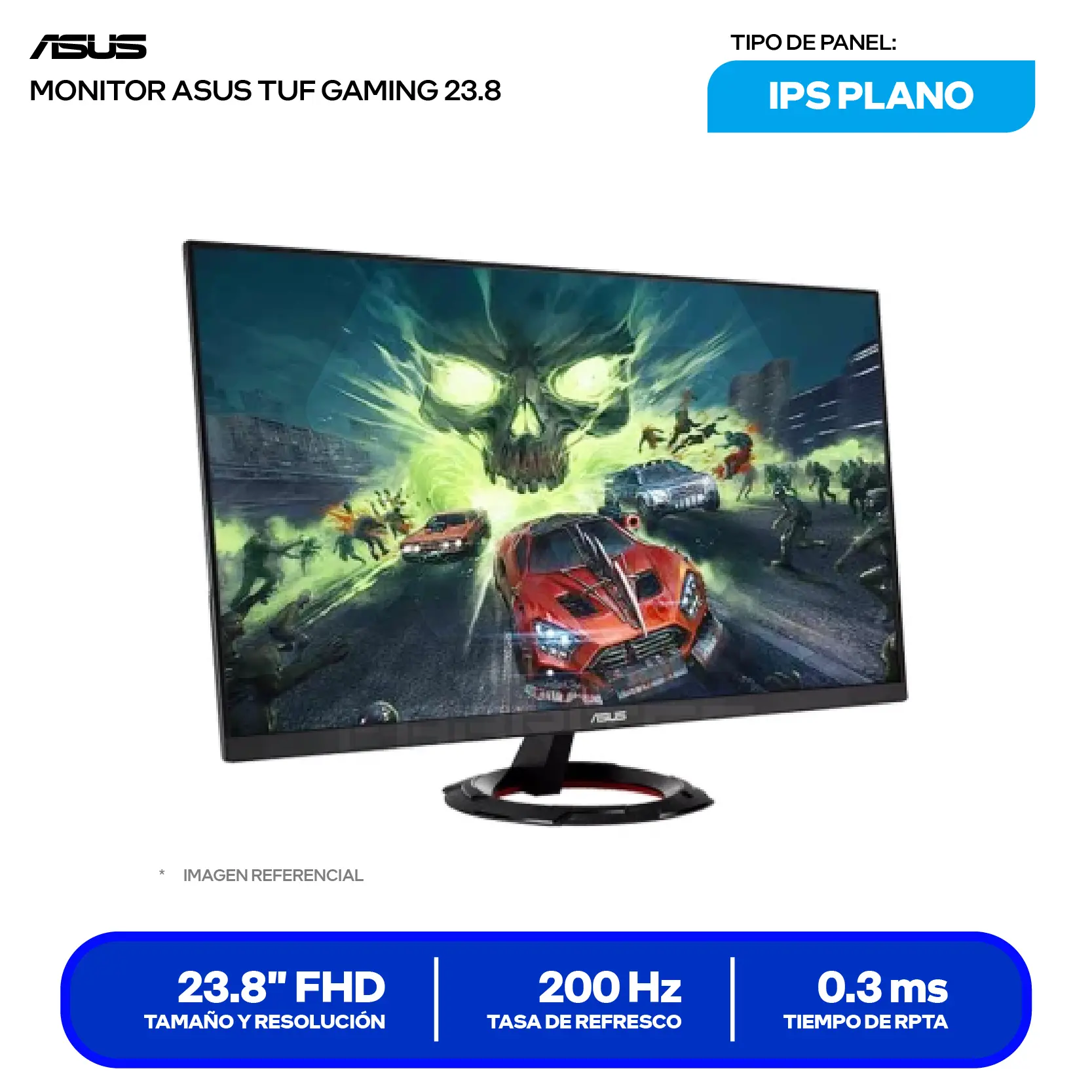 Monitor Asus TUF Gaming 23.8'' IPS (VG249Q5R) FHD, 200Hz, 1ms, Plano, Altavoces Integrados