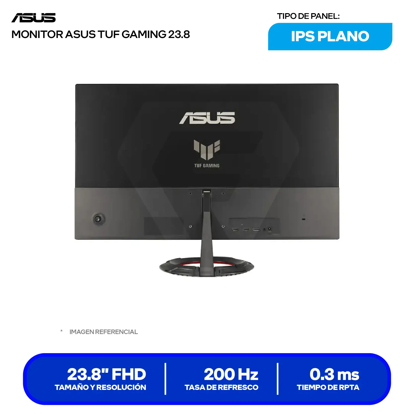 Monitor Asus TUF Gaming 23.8'' IPS (VG249Q5R) FHD, 200Hz, 1ms, Plano, Altavoces Integrados