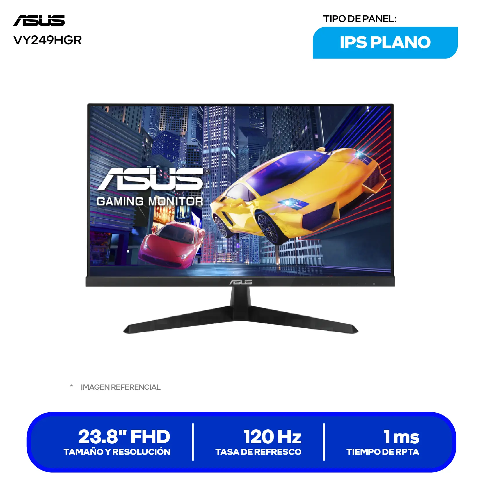 Monitor Asus 23.8'' IPS (VY249HGR) FHD, 120Hz, 1ms MPRT, Plano