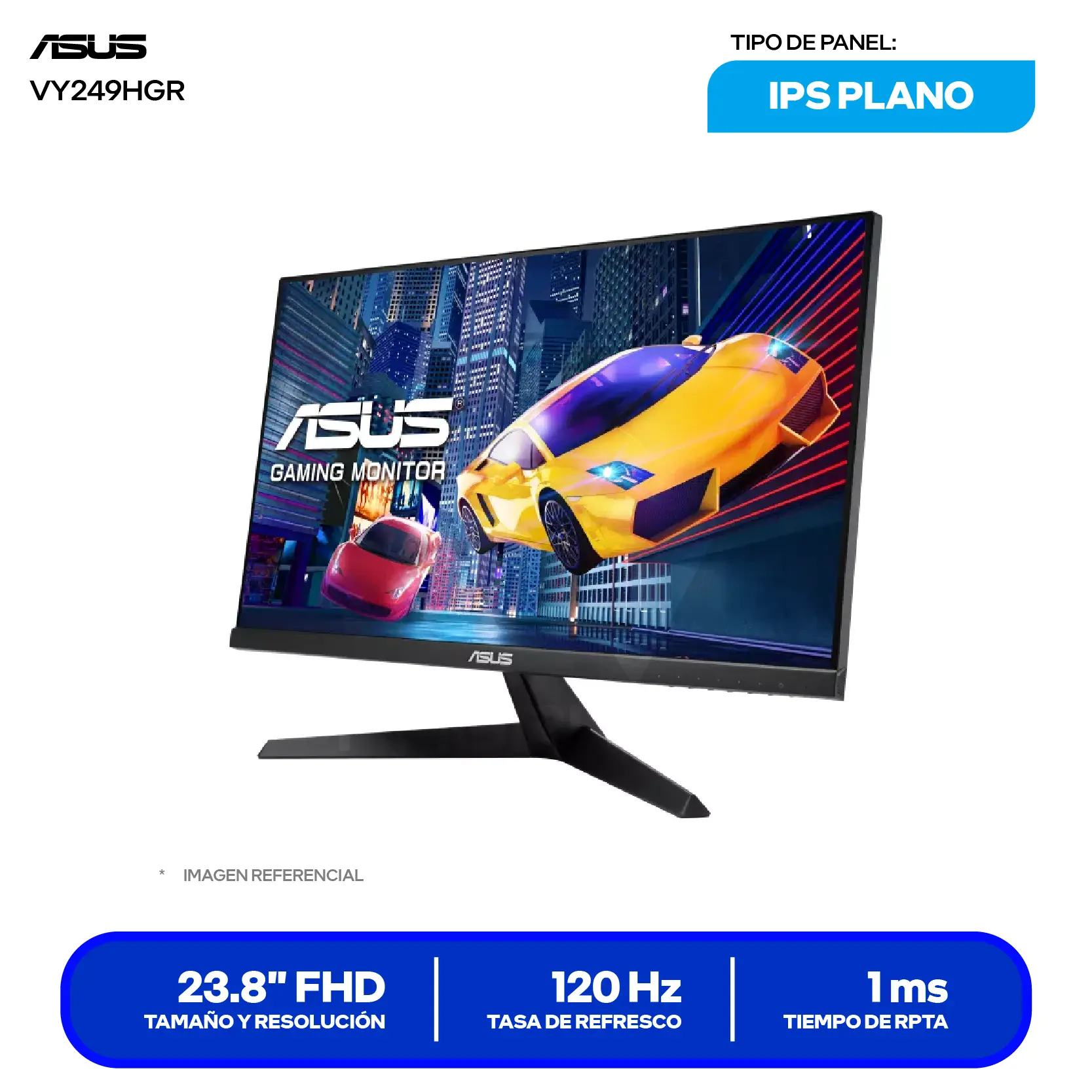 Monitor Asus 23.8'' IPS (VY249HGR) FHD, 120Hz, 1ms MPRT, Plano