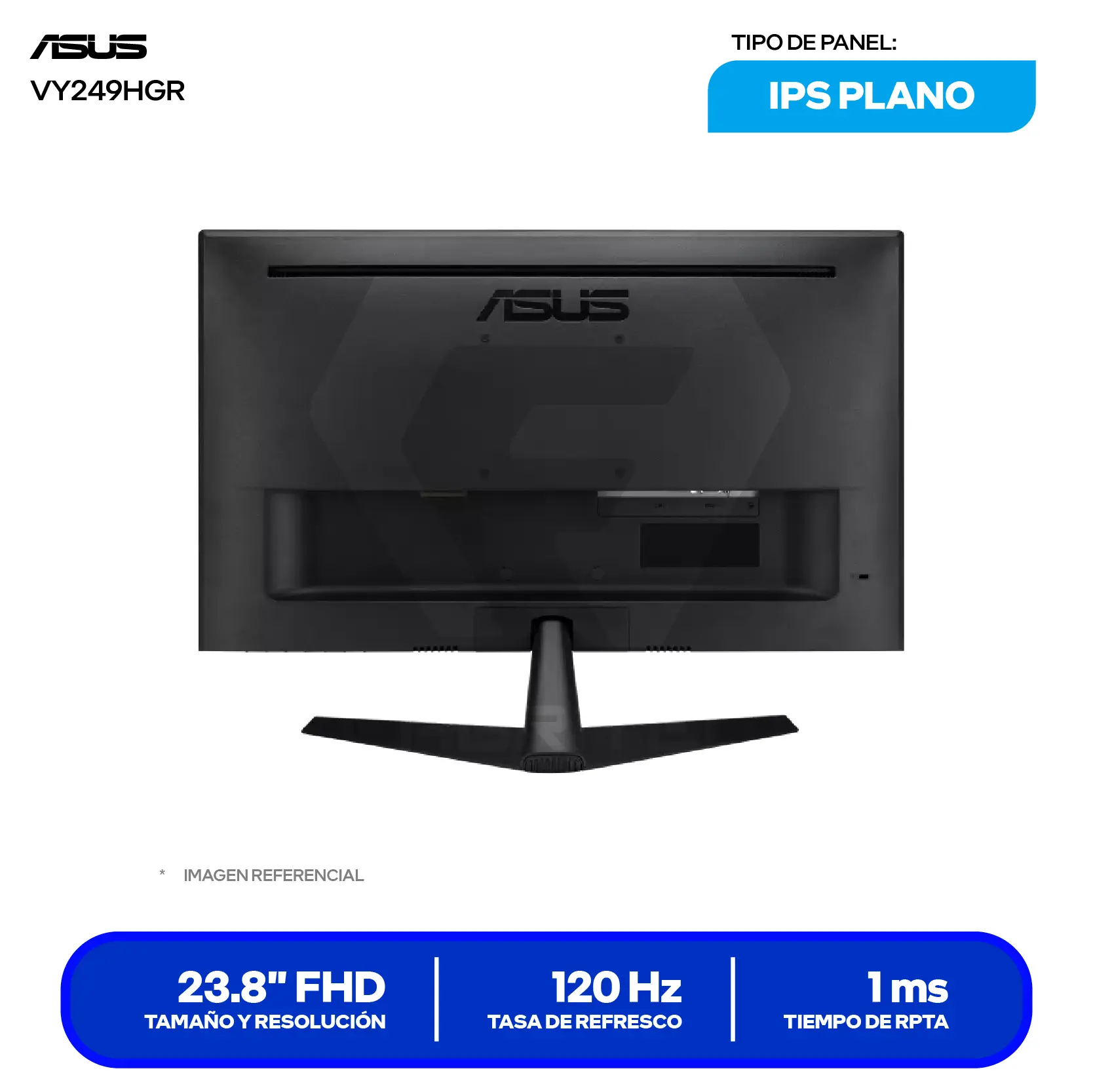 Monitor Asus 23.8'' IPS (VY249HGR) FHD, 120Hz, 1ms MPRT, Plano