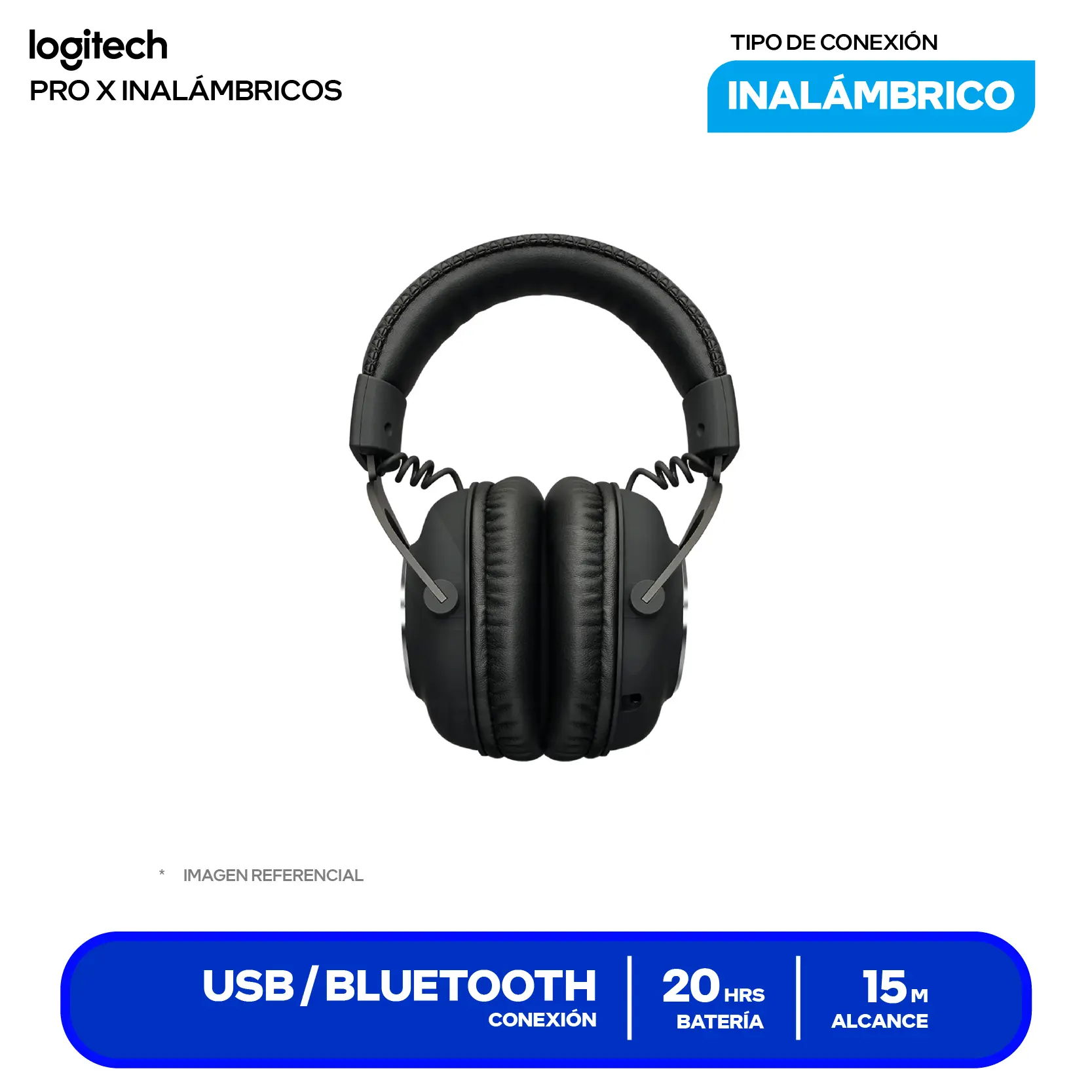 Audífono Logitech G PRO X Wireless Negro (981-000906) Inalámbrico LIGHTSPEED, Micrófono Integrado