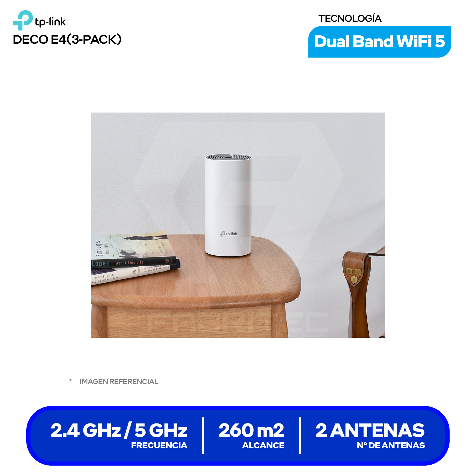 Sistema Mesh TP-Link Deco E4 AC1200 (1750502950) Doble Banda, Pack de 3