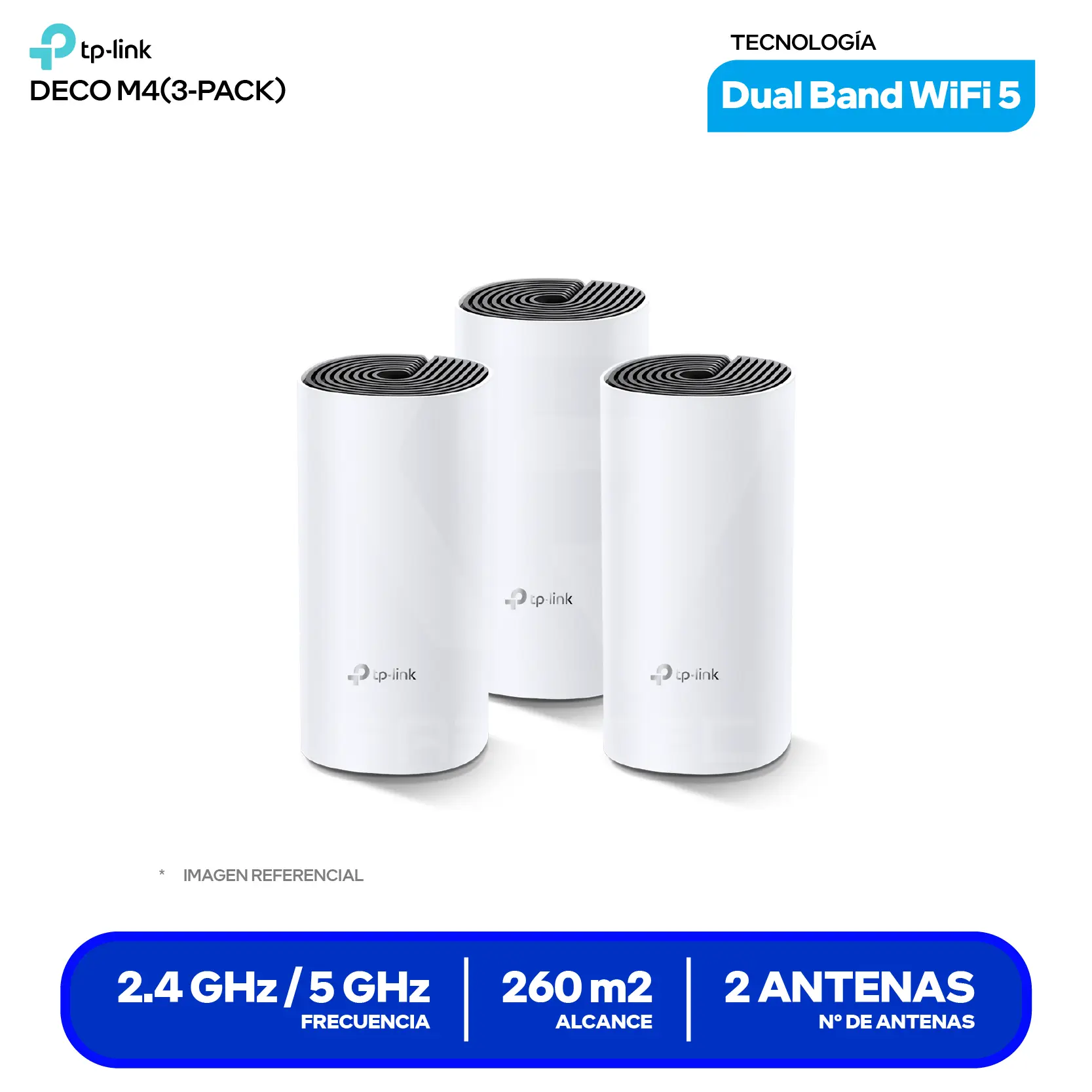 Sistema Mesh TP-Link Deco M4 AC1200 (0150502940) Doble Banda, 3 Unidades