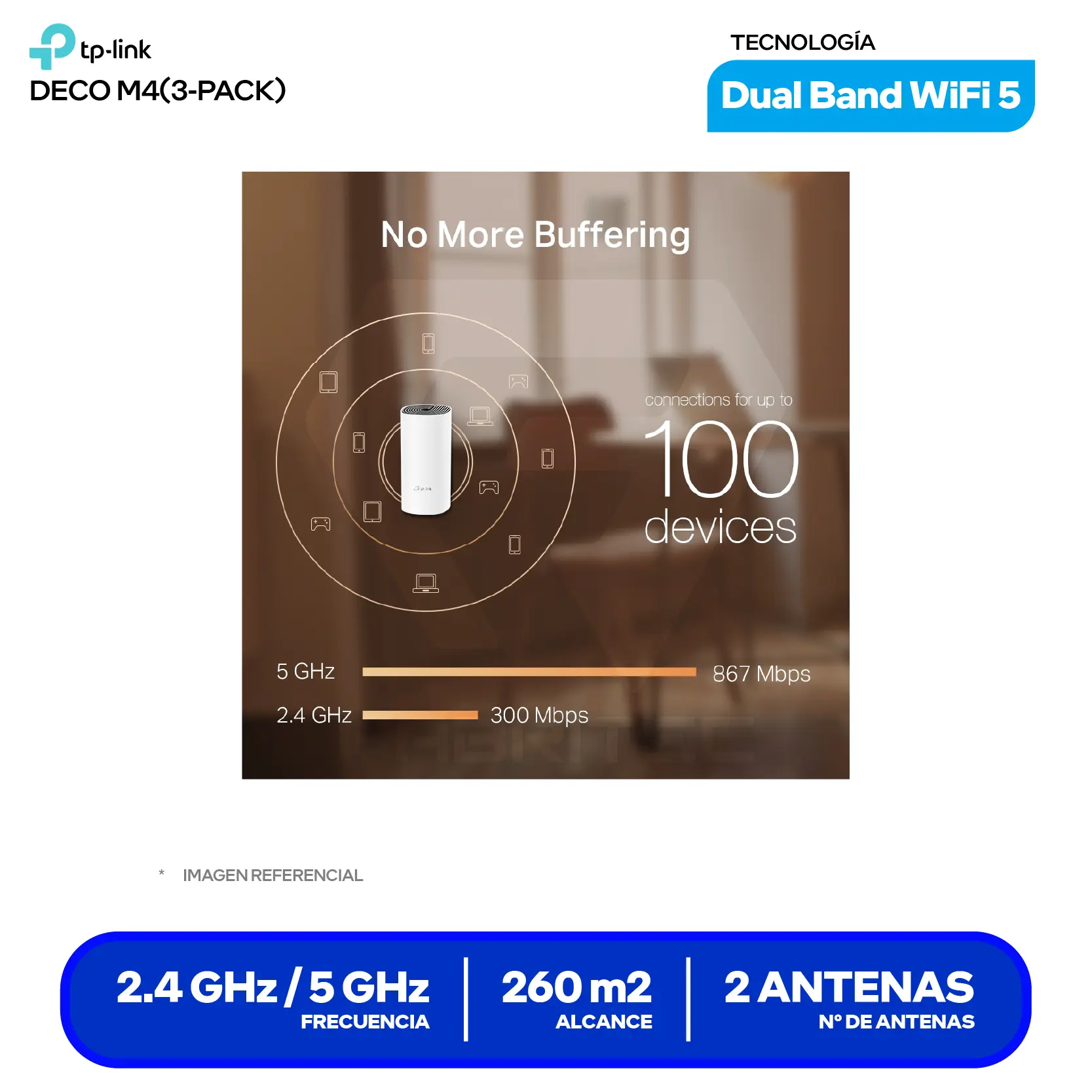 Sistema Mesh TP-Link Deco M4 AC1200 (0150502940) Doble Banda, 3 Unidades