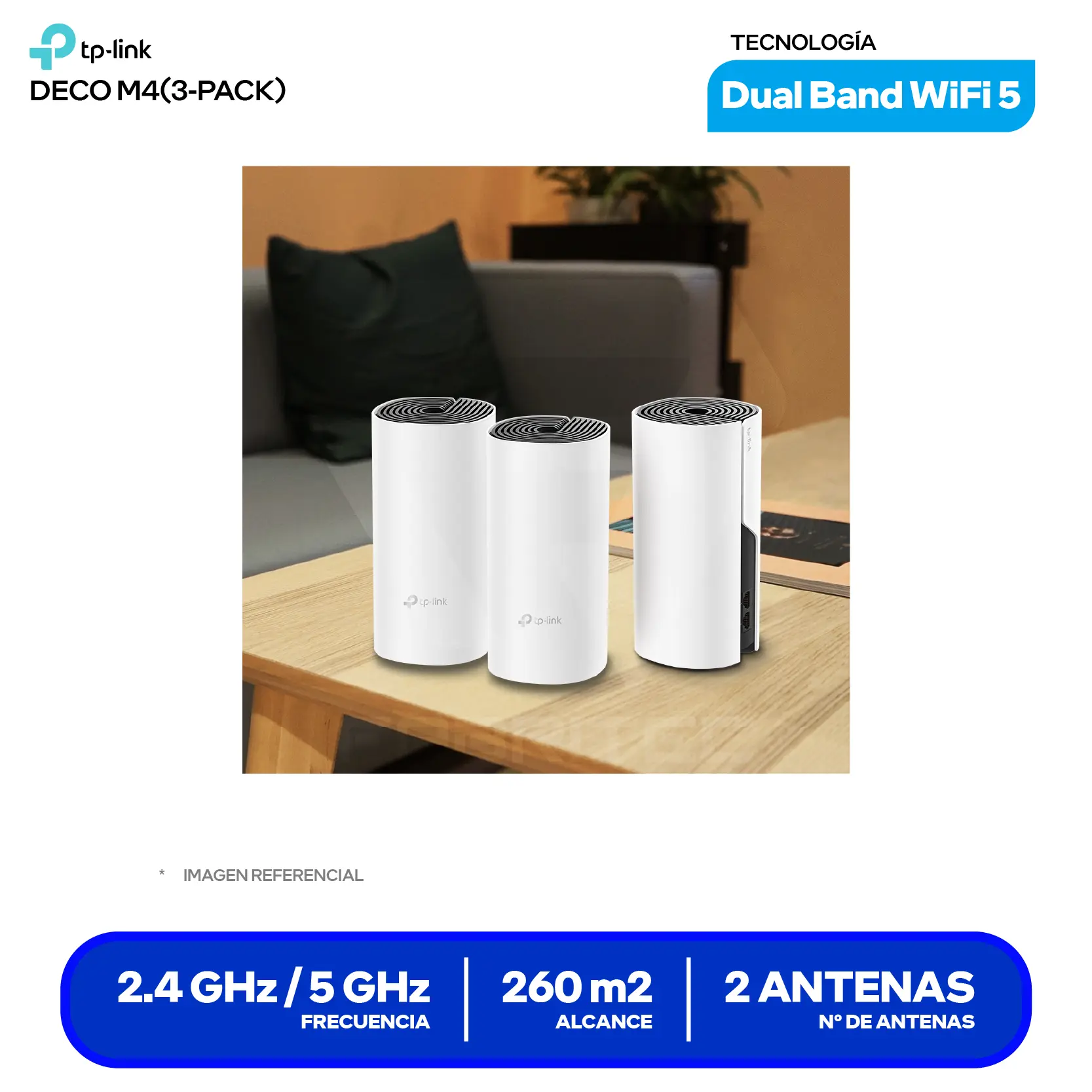 Sistema Mesh TP-Link Deco M4 AC1200 (0150502940) Doble Banda, 3 Unidades