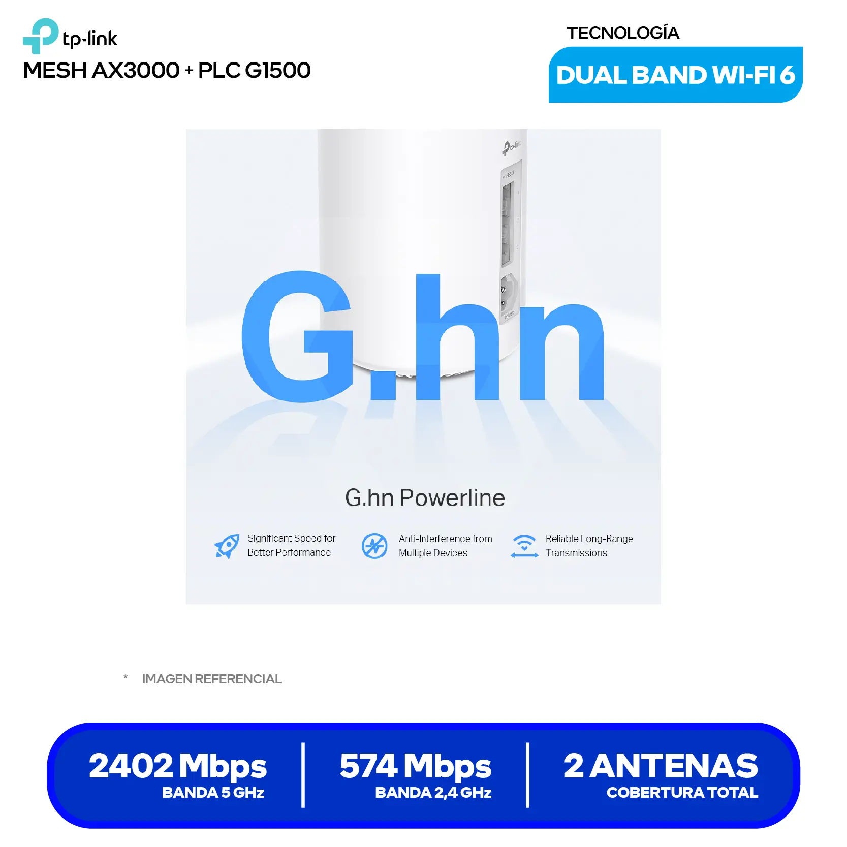 Sistema Mesh TP-Link Deco PX50 AX3000 (1750502859) Wi-Fi 6, Pack de 2
