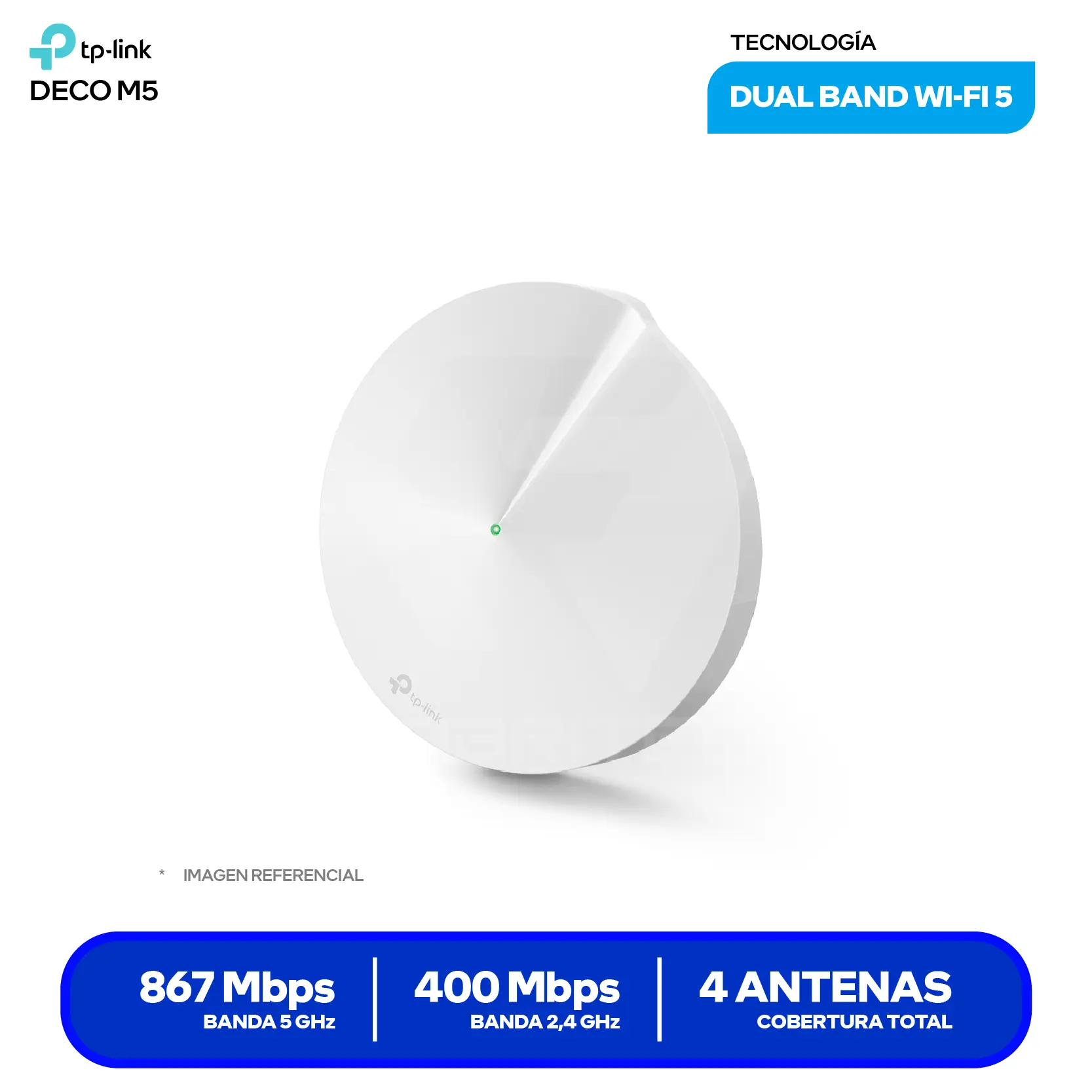 Router Mesh TP-Link Deco M5 AC1300 (1750502930) Doble Banda, 1 Unidad