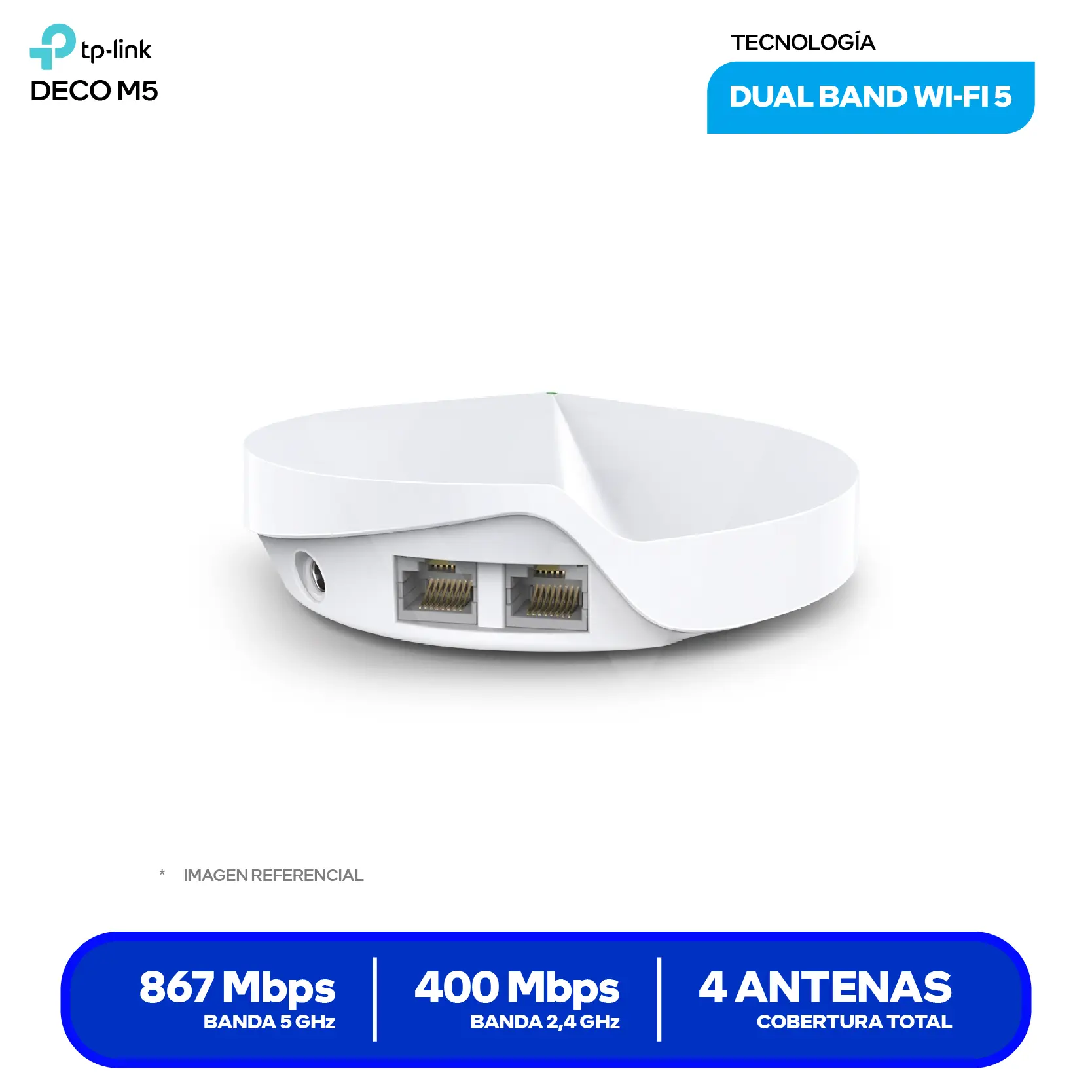 Router Mesh TP-Link Deco M5 AC1300 (1750502930) Doble Banda, 1 Unidad