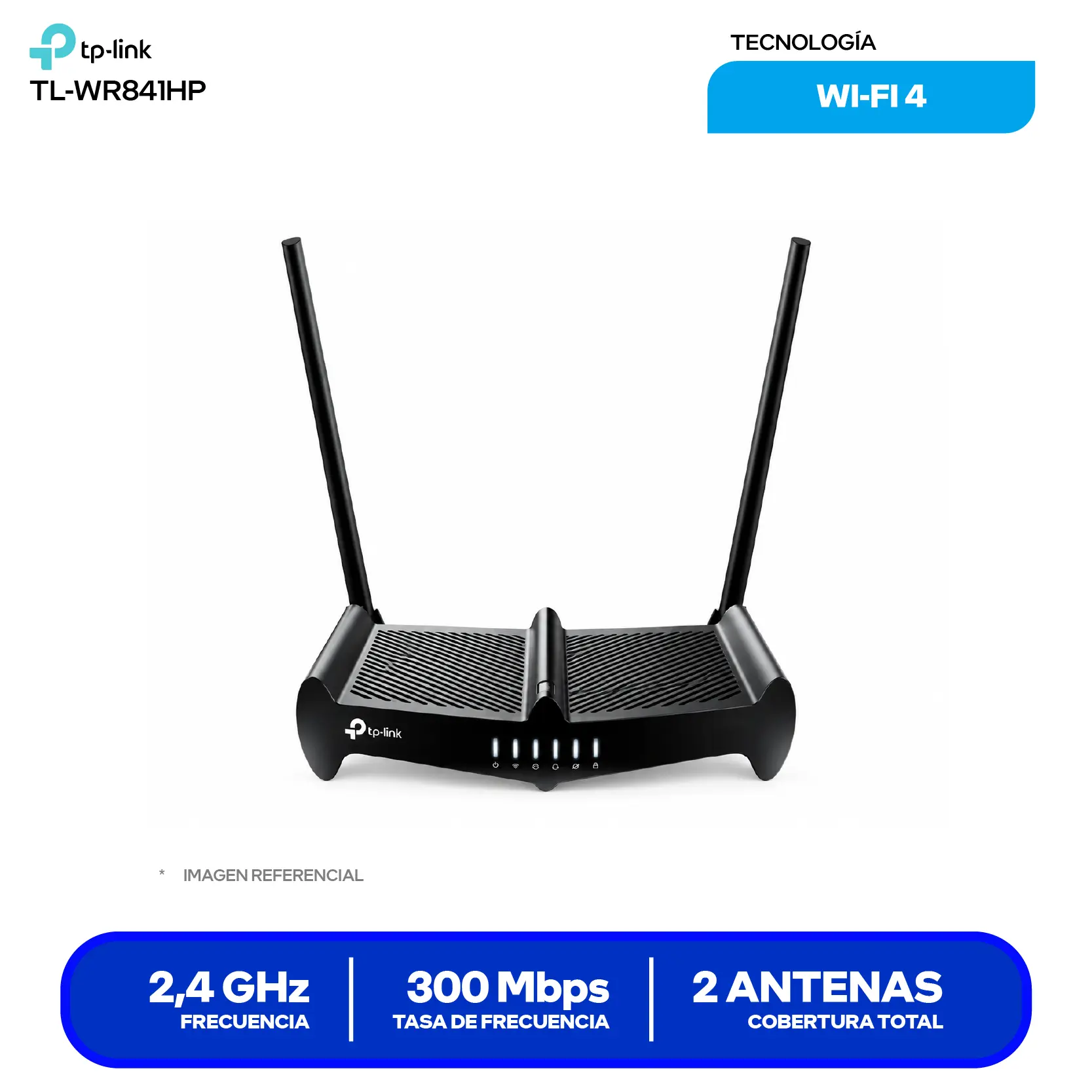 Router Inalámbrico TP-Link TL-WR841HP (1750502297) 300Mbps 2.4 GHz, 2 Antenas