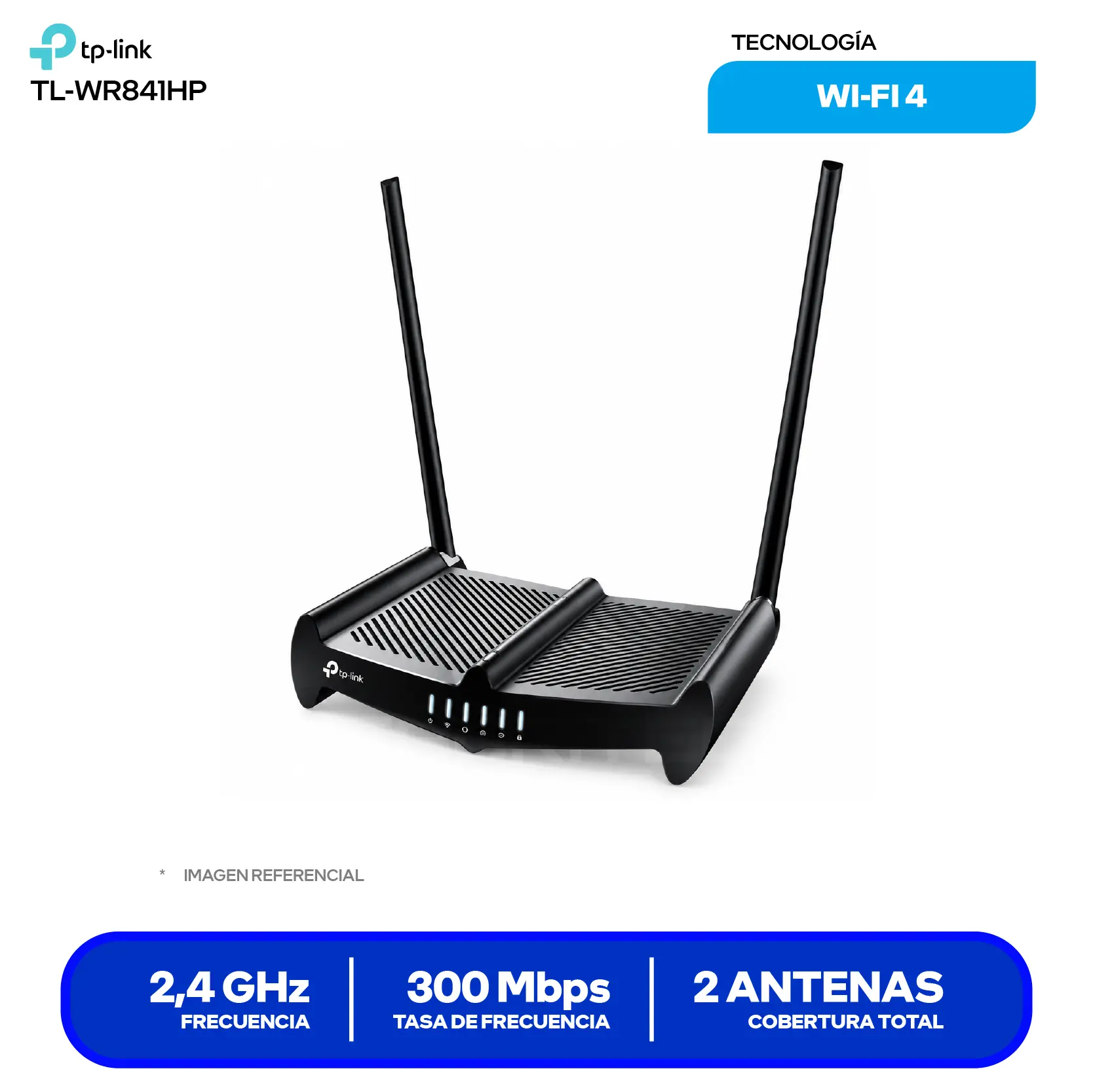 Router Inalámbrico TP-Link TL-WR841HP (1750502297) 300Mbps 2.4 GHz, 2 Antenas