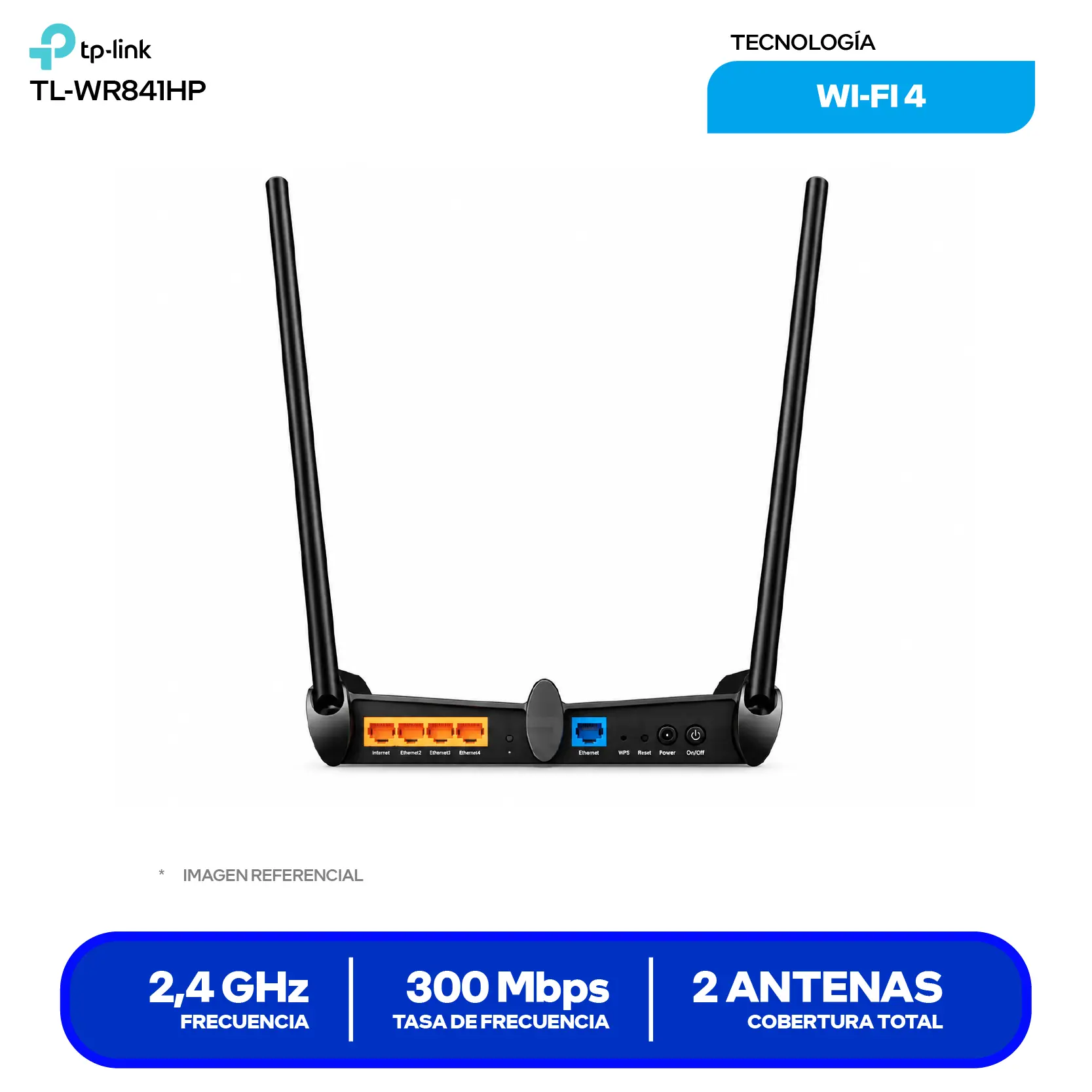 Router Inalámbrico TP-Link TL-WR841HP (1750502297) 300Mbps 2.4 GHz, 2 Antenas