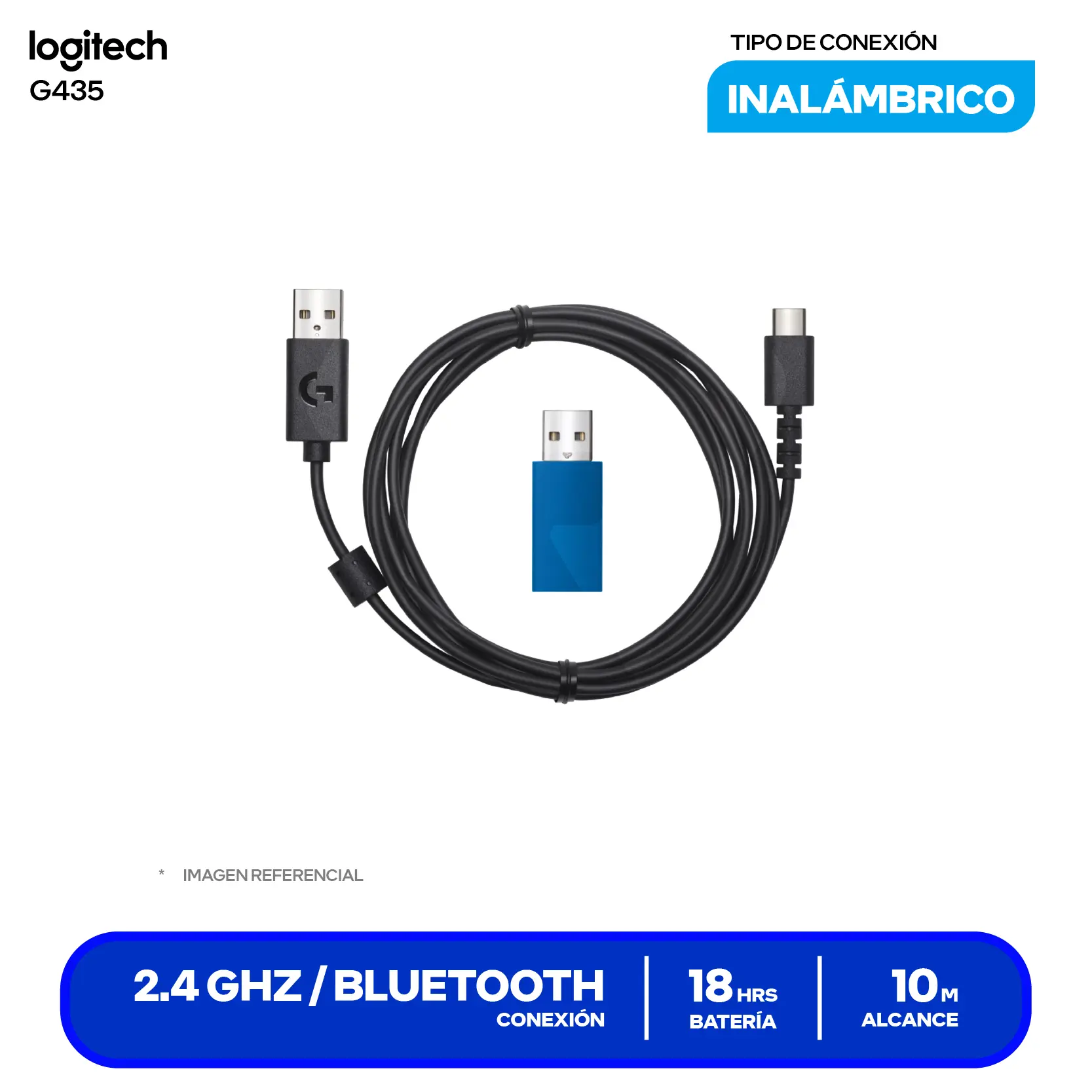 Audífono Gamer Logitech G435 Azul / Rosado (981-001061) Inalámbrico LIGHTSPEED, Bluetooth, Micrófono MEMS Dual, Batería 18h