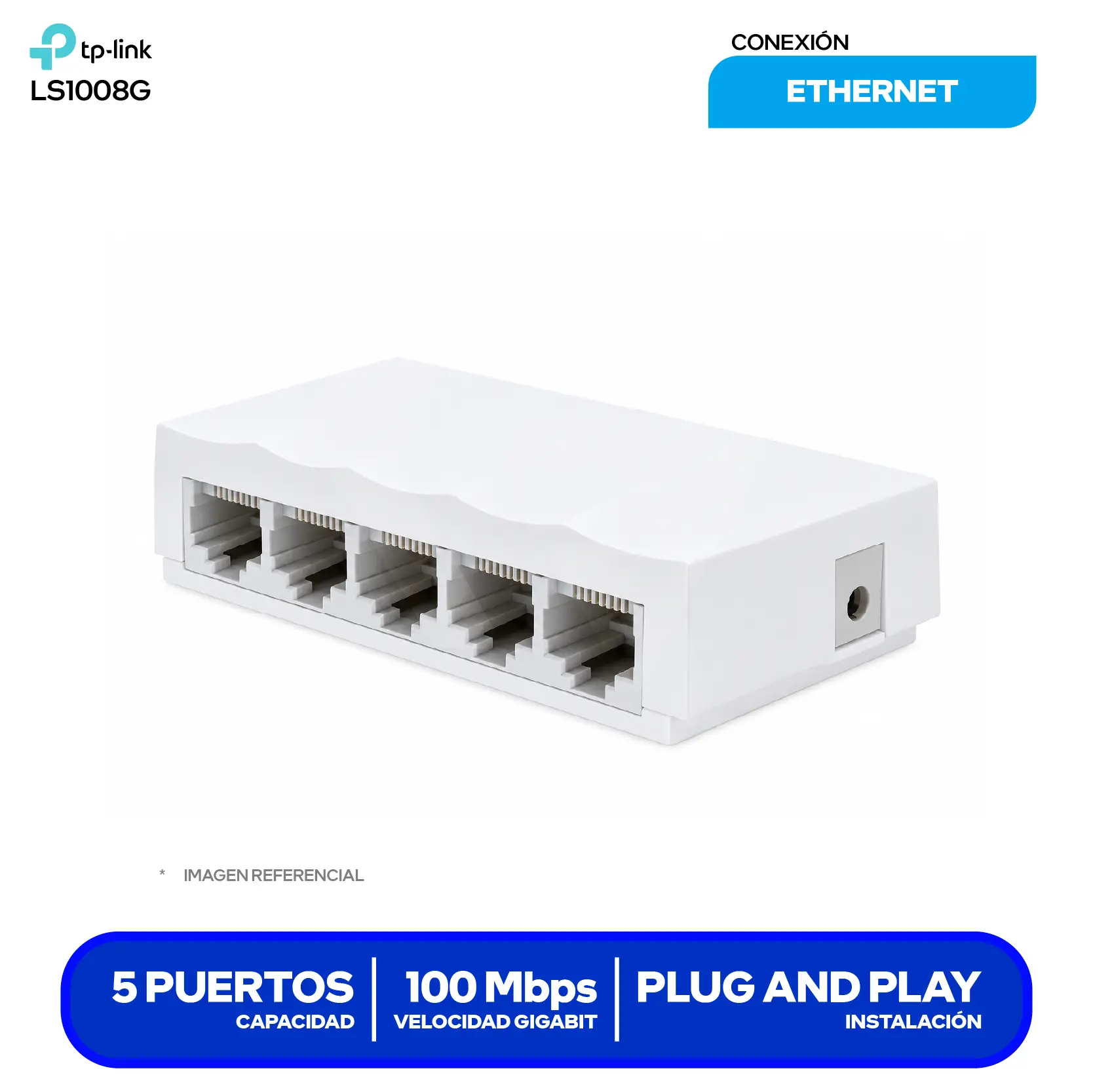 Switch de Escritorio TP-Link LS1005 (1730502150) 5 Puertos, 10/100Mbps