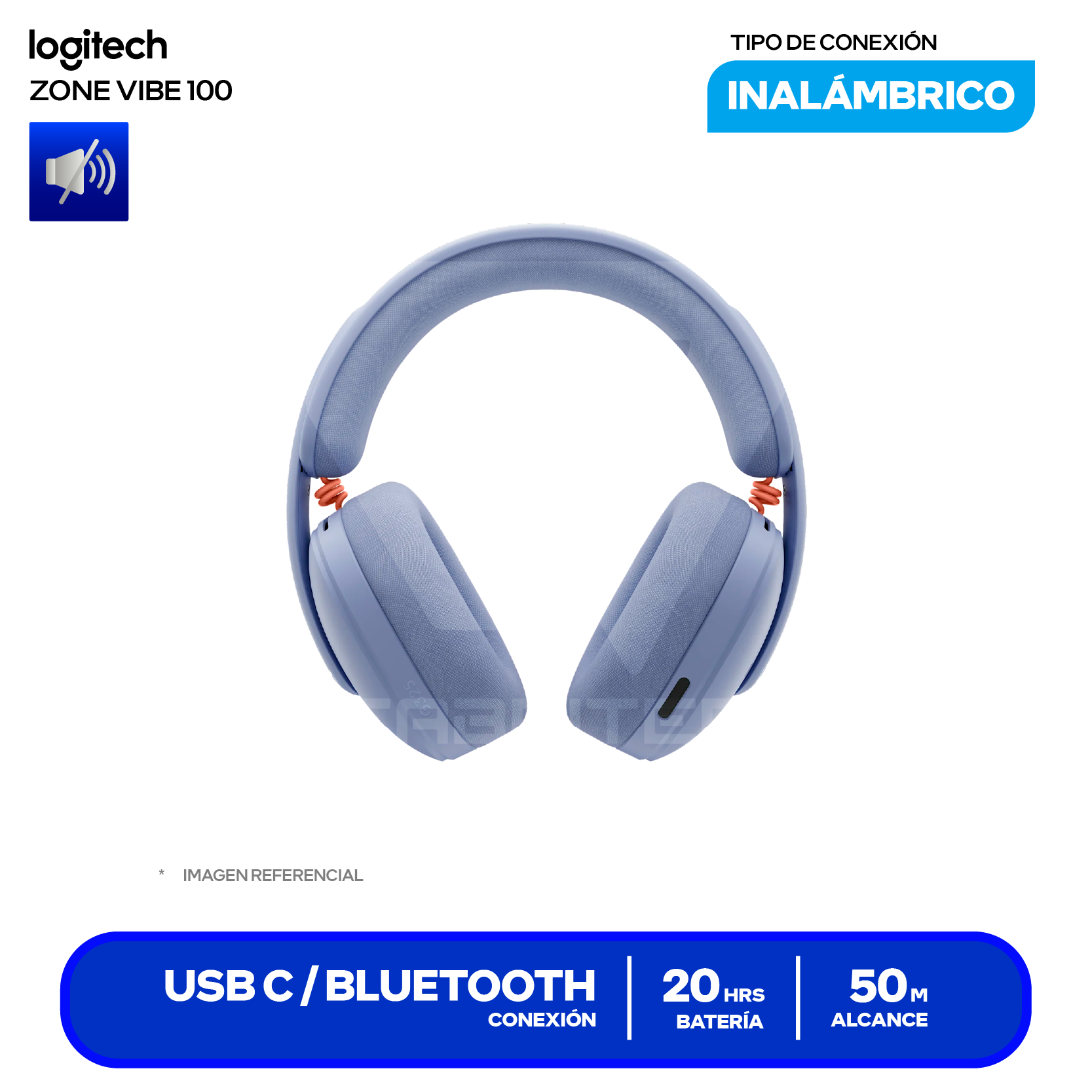 Audífono Gamer Logitech G325 Morado / Lila (981-001537) Inalámbrico LIGHTSPEED, Bluetooth 5.2, Micrófono IA, Drivers 32mm, Batería 24h